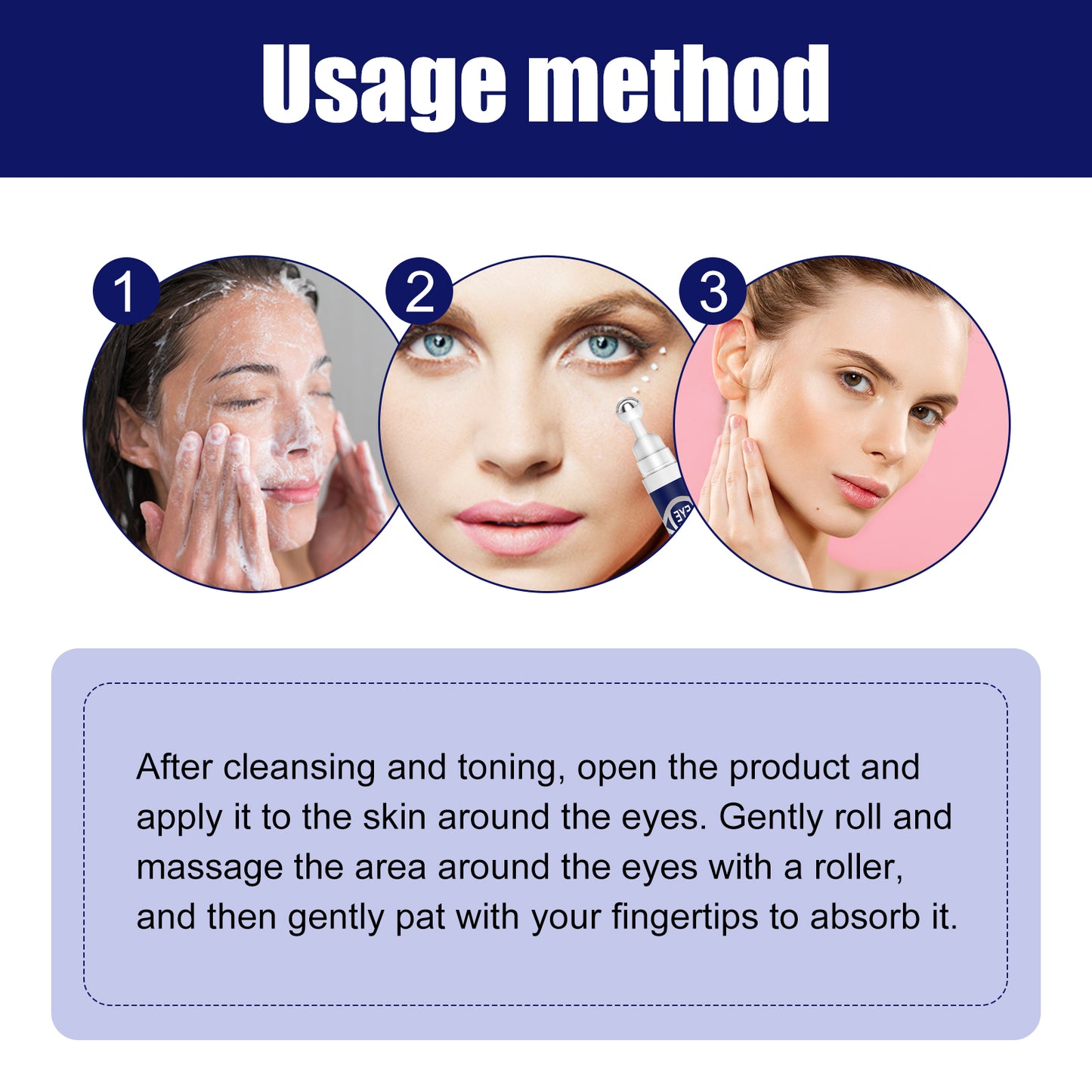 Jaysuing Cooling Eye Contour Roller - Depuffing & Brightening, with Caffeine & Hyaluronic Acid, Massage Tool for Under-Eye Area