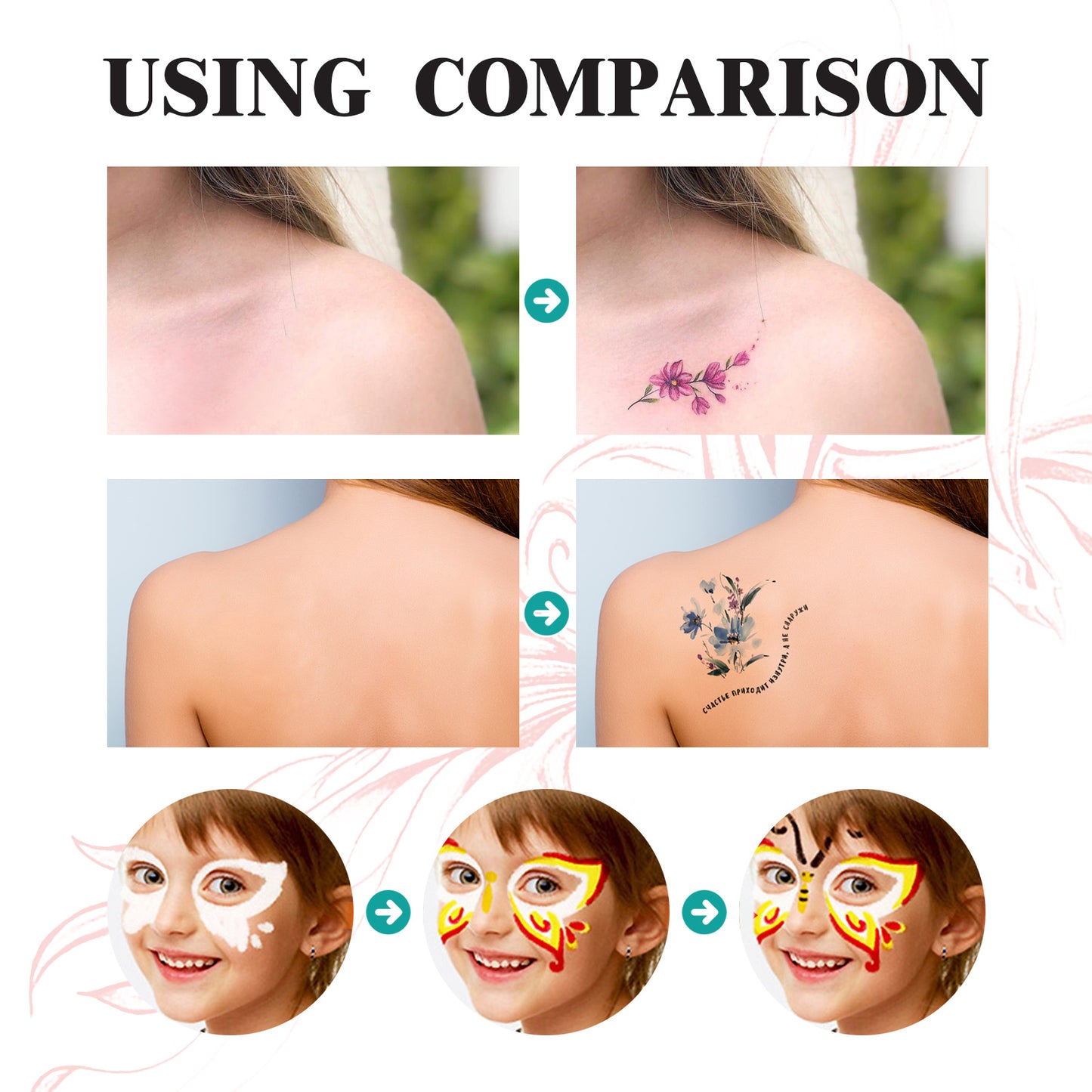 EELHOE 10-Color Washable Temporary Tattoo Pen Set