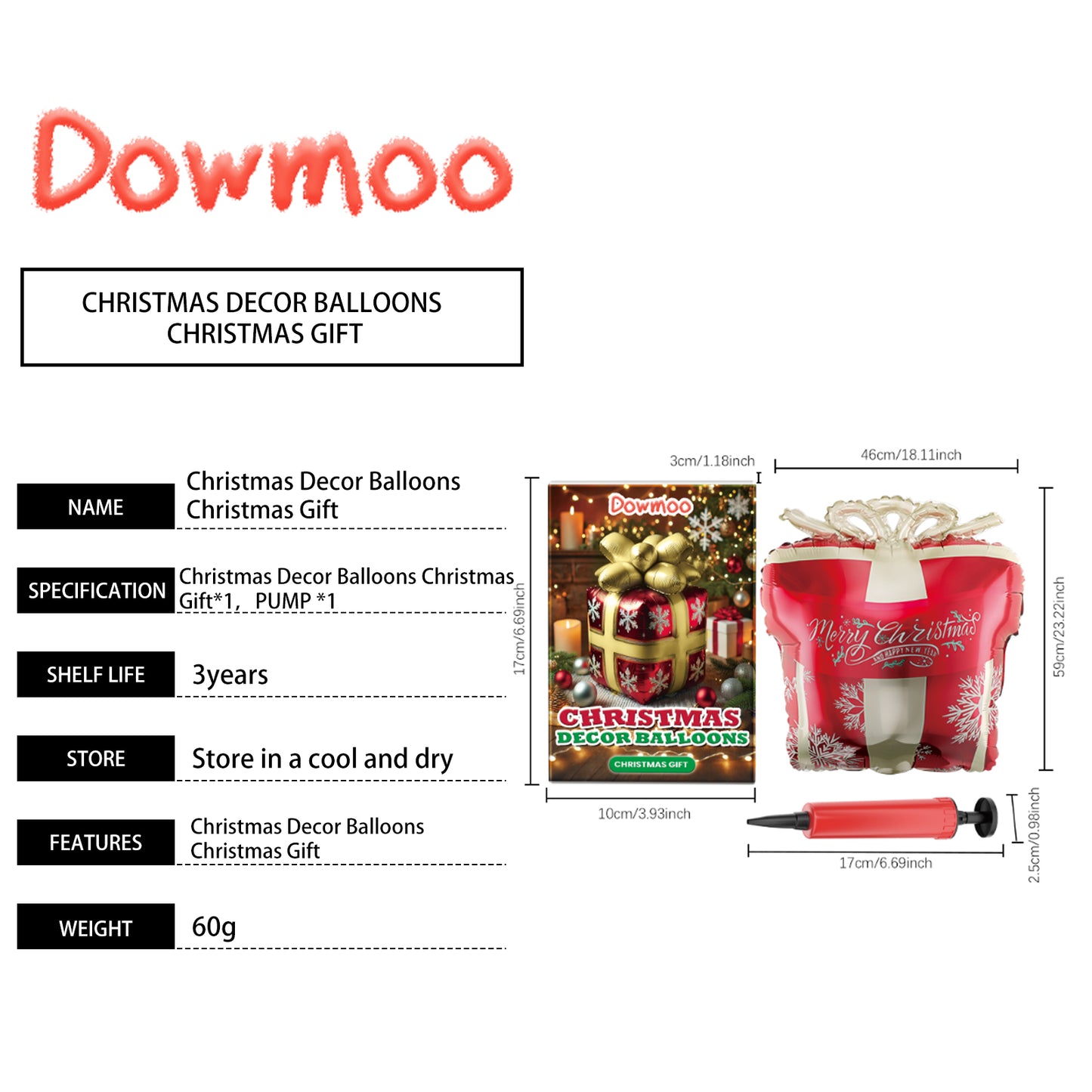 Downoo Christmas Balloons Set - Self-Sealing Santa, Reindeer, Tree Decorations for Party Supplies | Leak-Proof, Durable Nylon Foil for Indoor Outdoor Holiday Decor