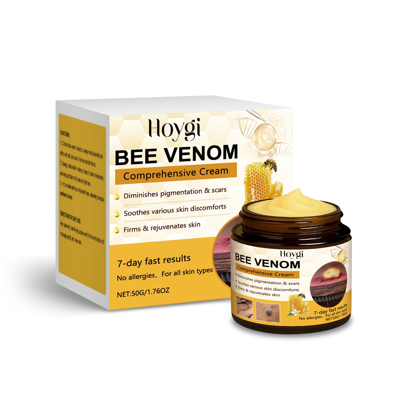 Hoygi Bee Venom & Peptide Collagen Cream - Deeply Hydrating & Firming Daily Moisturizer