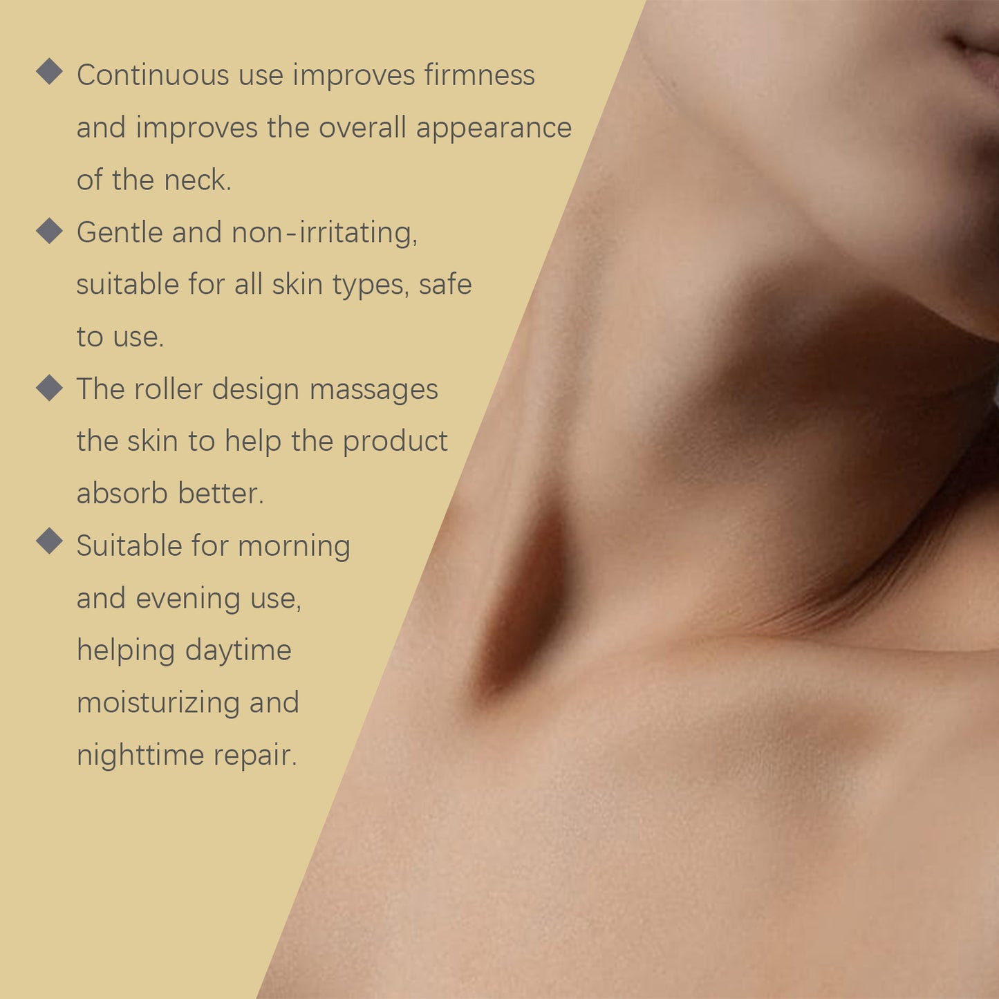 EELHOE Neck Firming Cream with Roller - Hydrating, Tightening & Smoothing Neck Care Treatment for Dehydrated Skin