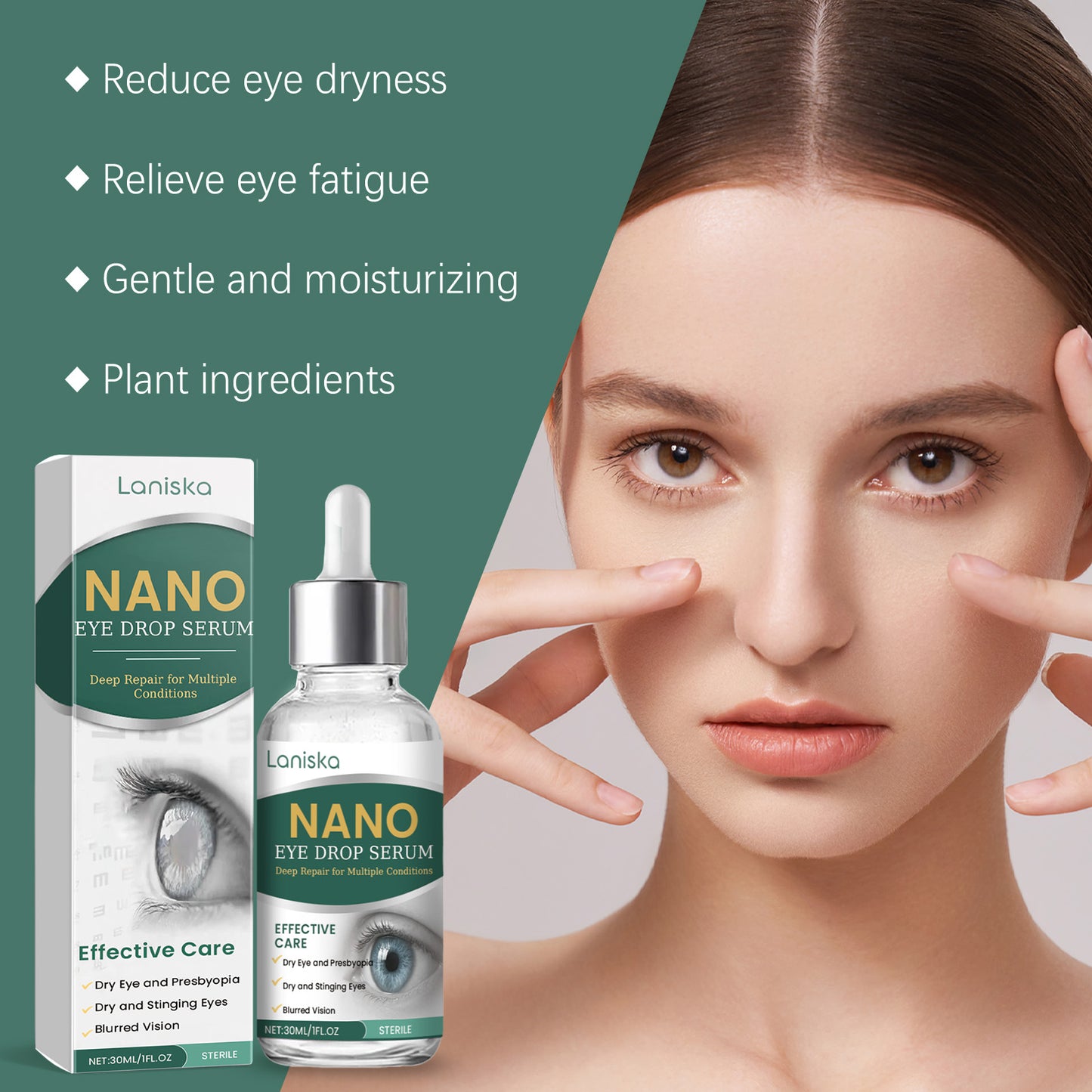 Laniska Soothing Eye Drops - For Temporary Relief of Minor Eye Irritation & Dryness, Lubricating Eye Drops