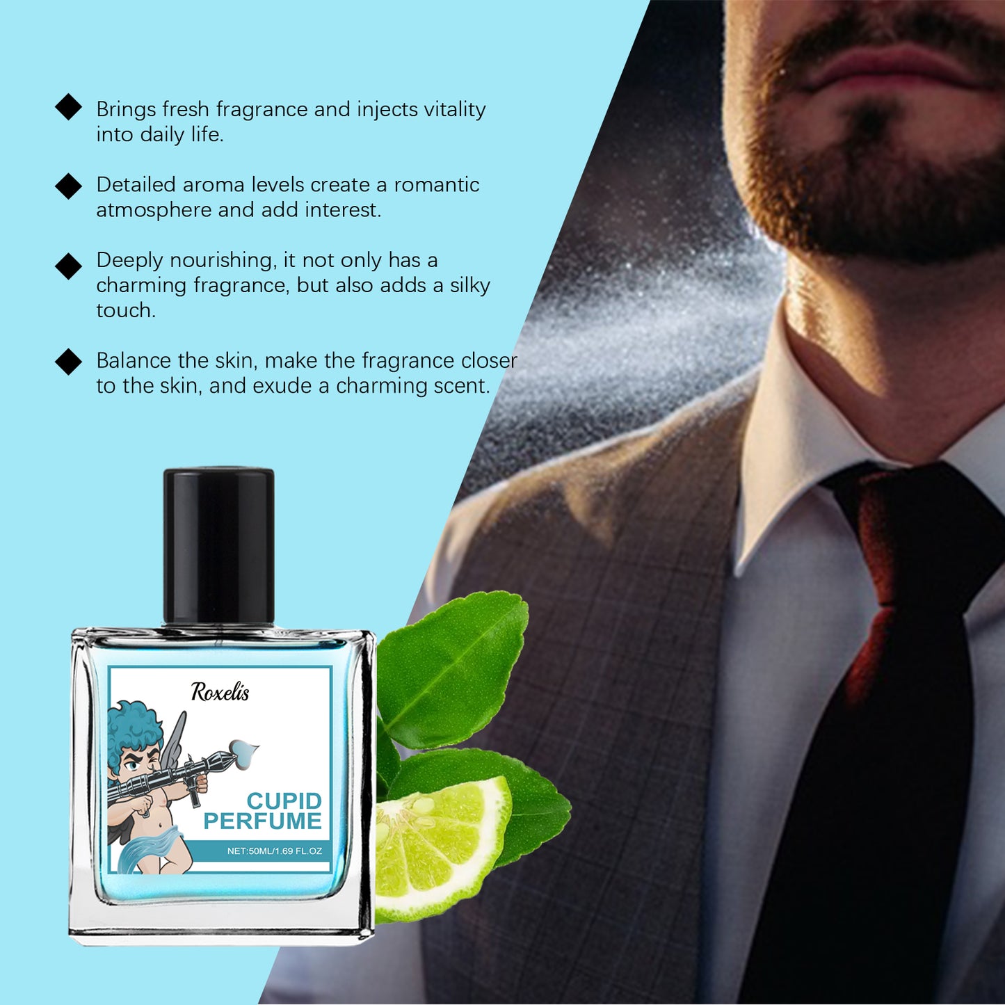 Roxelis Eau de Cologne Spray - Classic Citrus & Woodsy Scent, Long-Lasting Fragrance for Men & Women