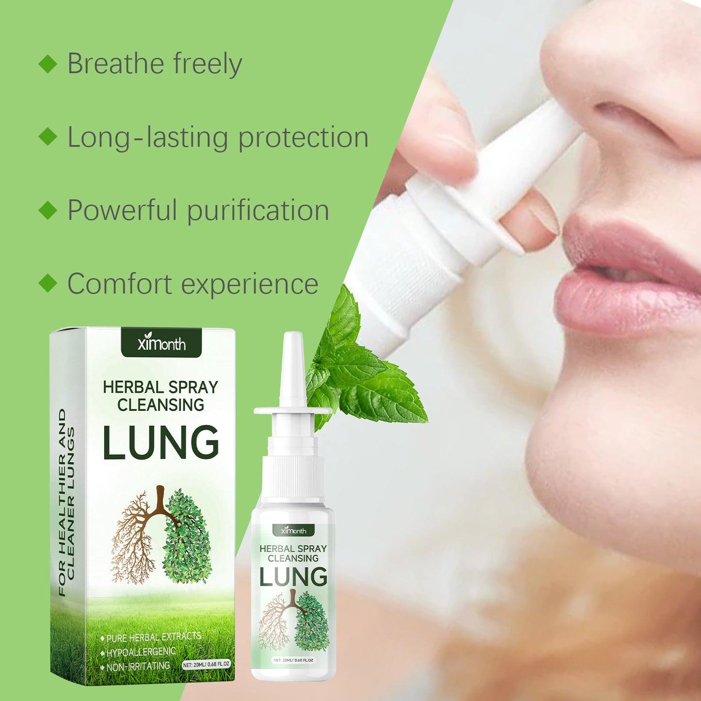 XIMONTH Refreshing Nasal Moisturizing Spray - Soothing Mist for Dry Nasal Passages