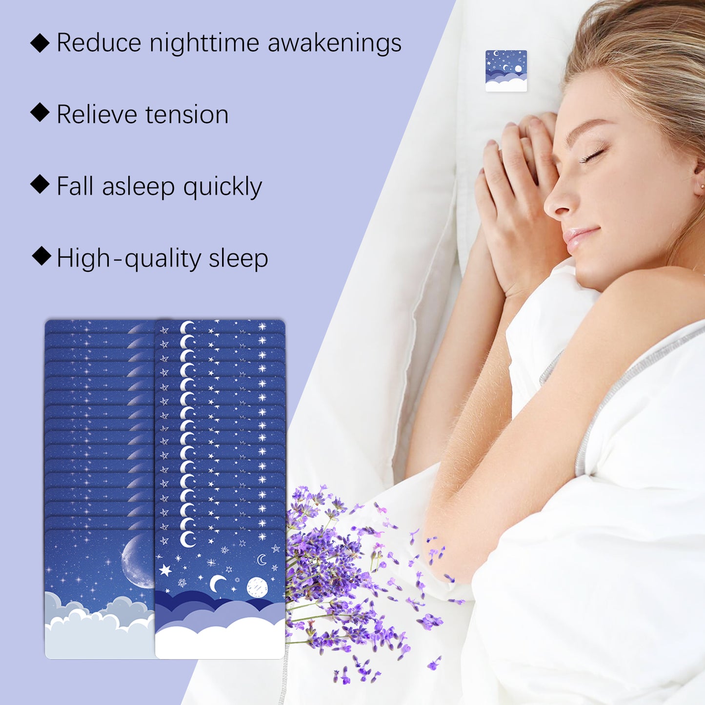 WoodSleep Aromatherapy Patches - Calming Lavender & Mint Scent, for Tranquil Moments