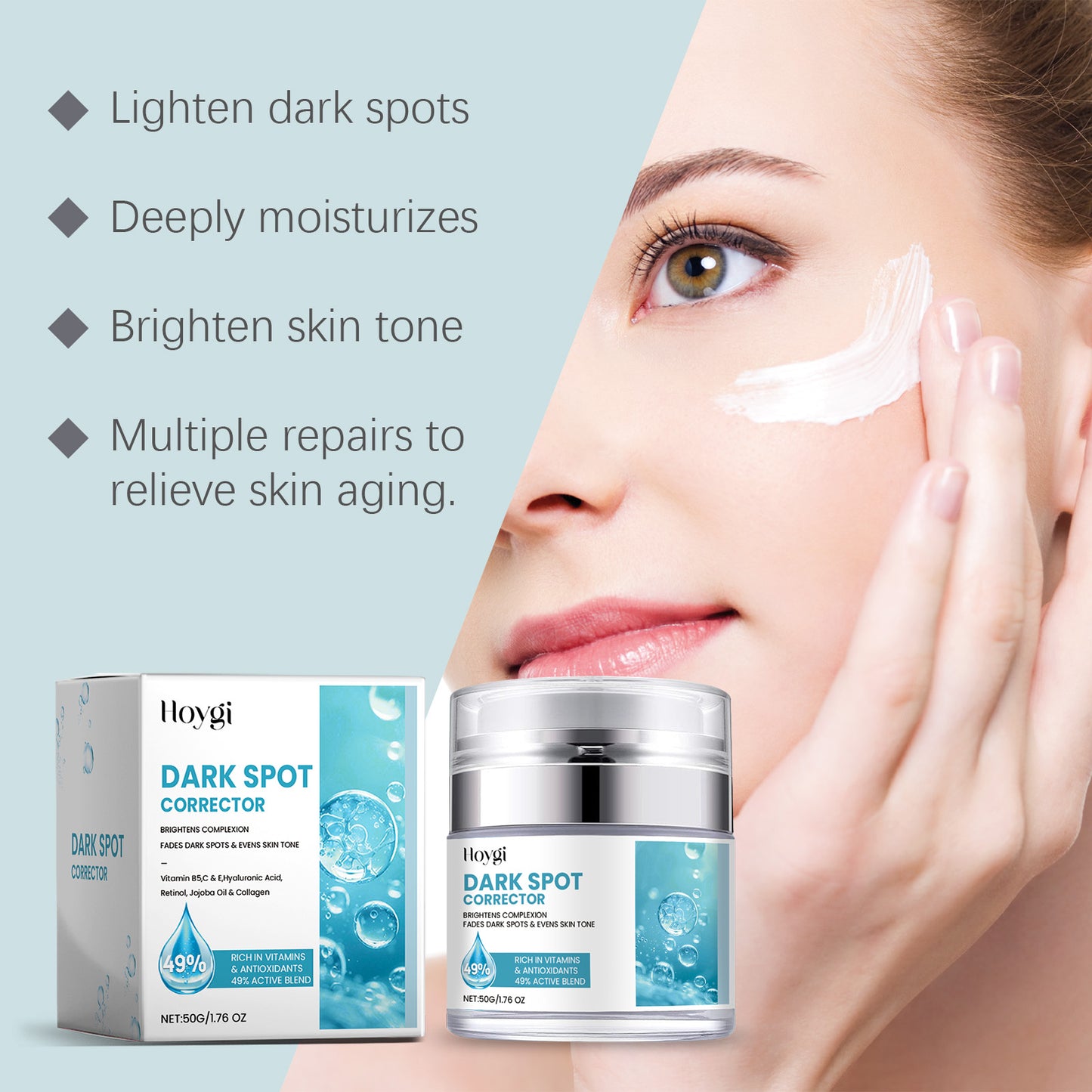 HOYGI Brightening & Dark Spot Serum - with Retinol & Vitamin C to Even Skin Tone, Brighten Complexion