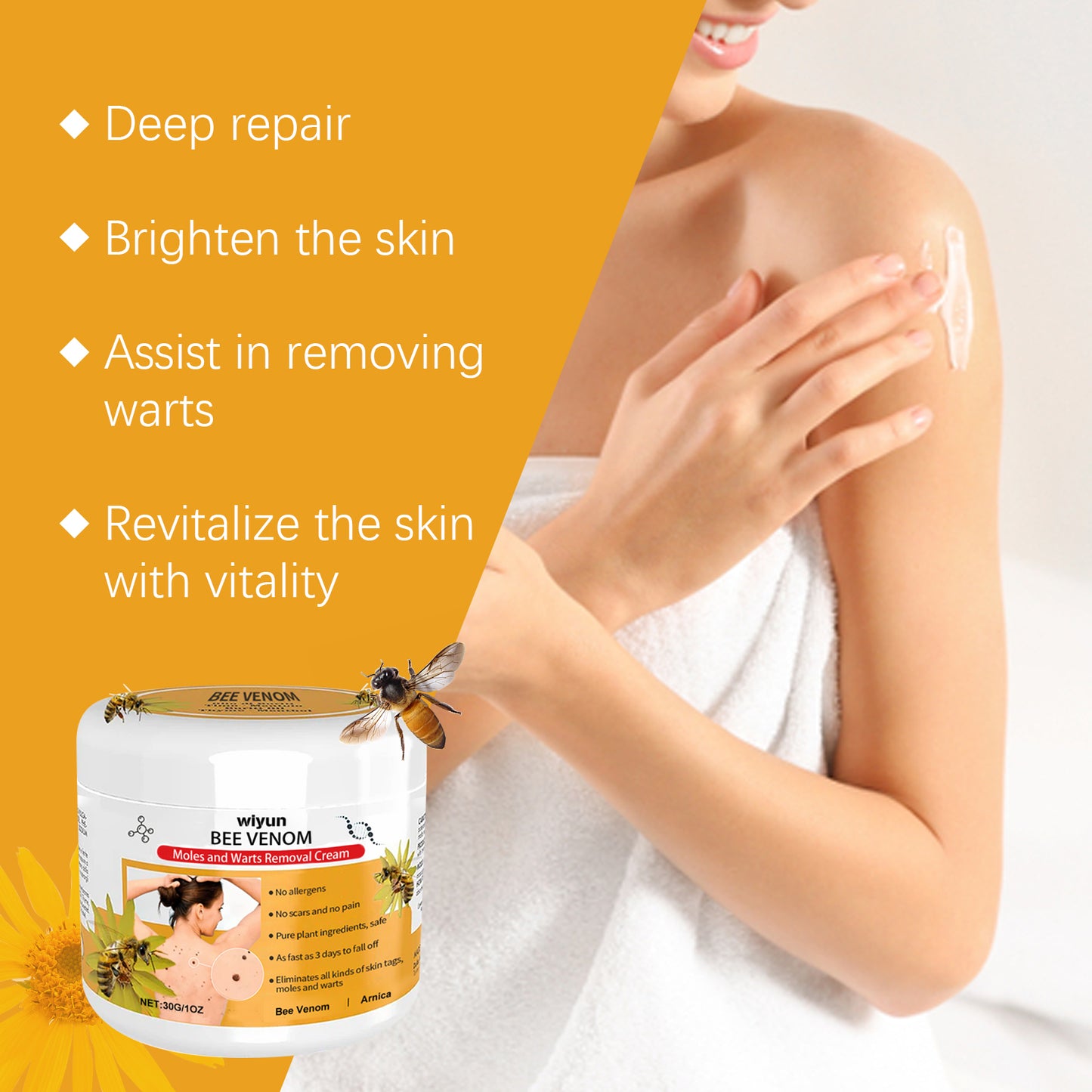 WIYUN Smoothing Skin Balm - Propolis & Arnica Formula for Rough Skin Texture, Moisturizing Cream