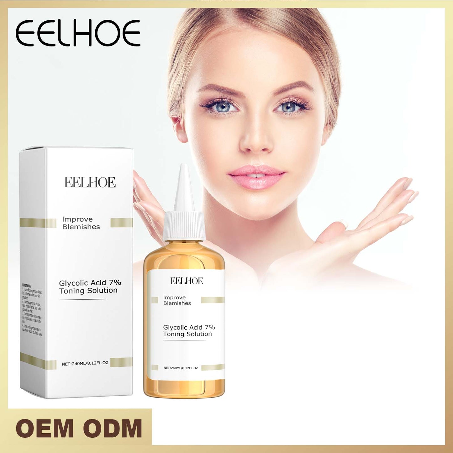 EELHOE Glycolic Acid 7% Toner - Anti-Acne Exfoliating Toner, Gently Fights Blemishes & Clogged Pores, Brightening & Hydrating for All Skin Types