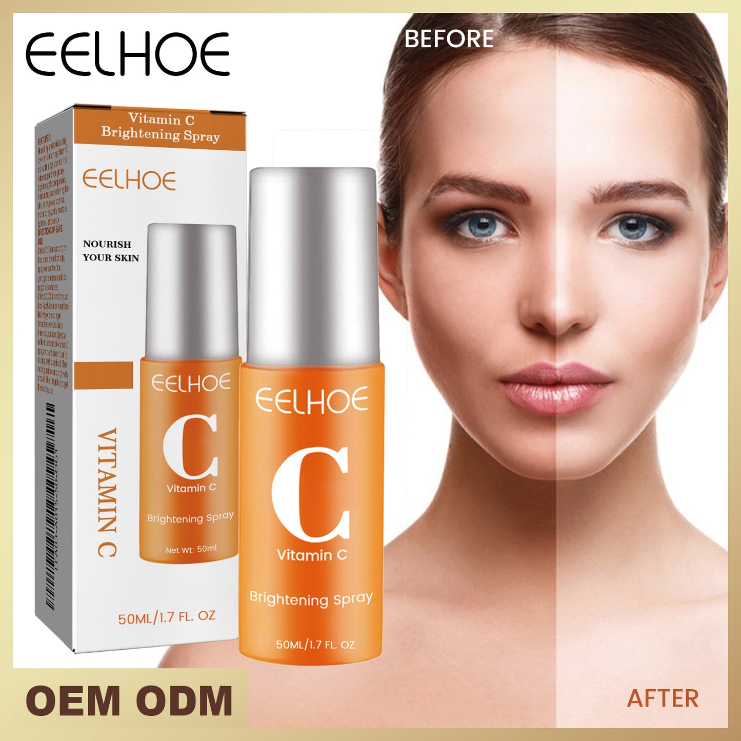 EELHOE Vitamin C & Hyaluronic Acid Hydrating Face Spray - Daily Moisturizer for Skin Brightening, Smoothness and Revitalization