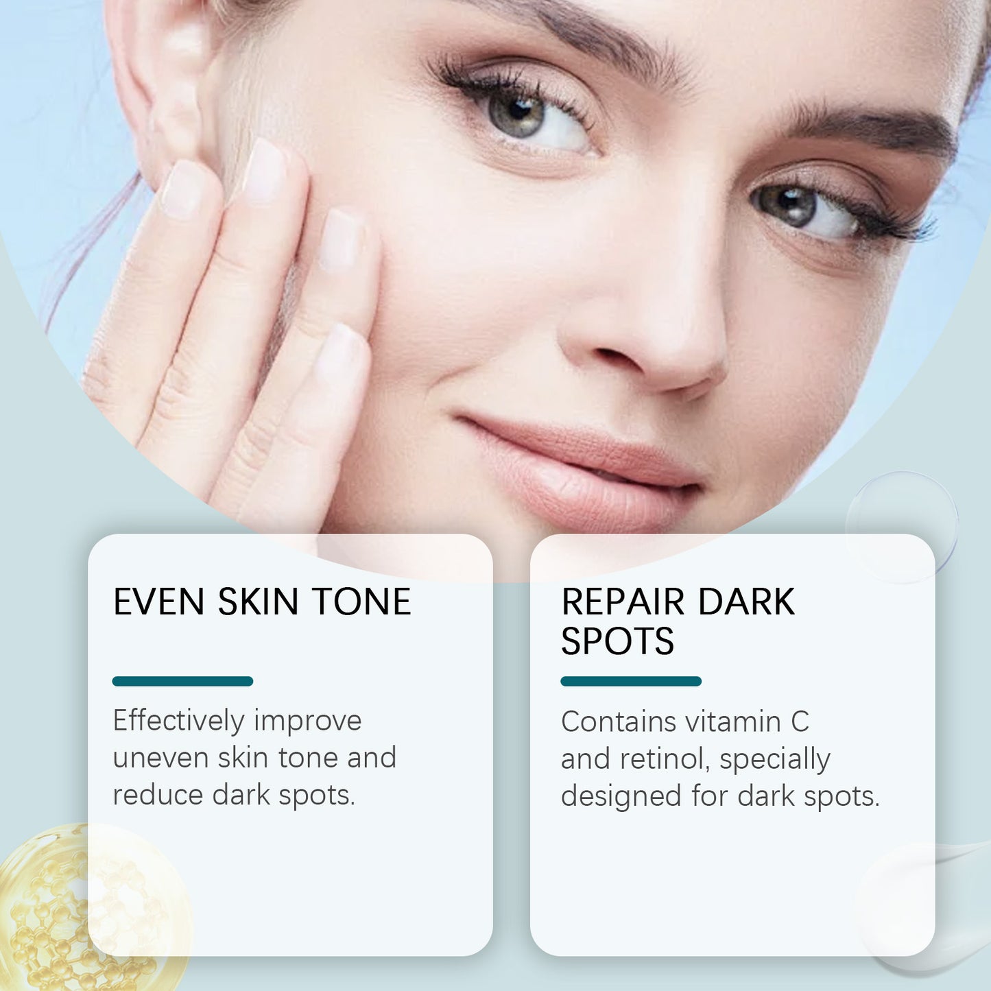 HOYGI Brightening & Dark Spot Serum - with Retinol & Vitamin C to Even Skin Tone, Brighten Complexion