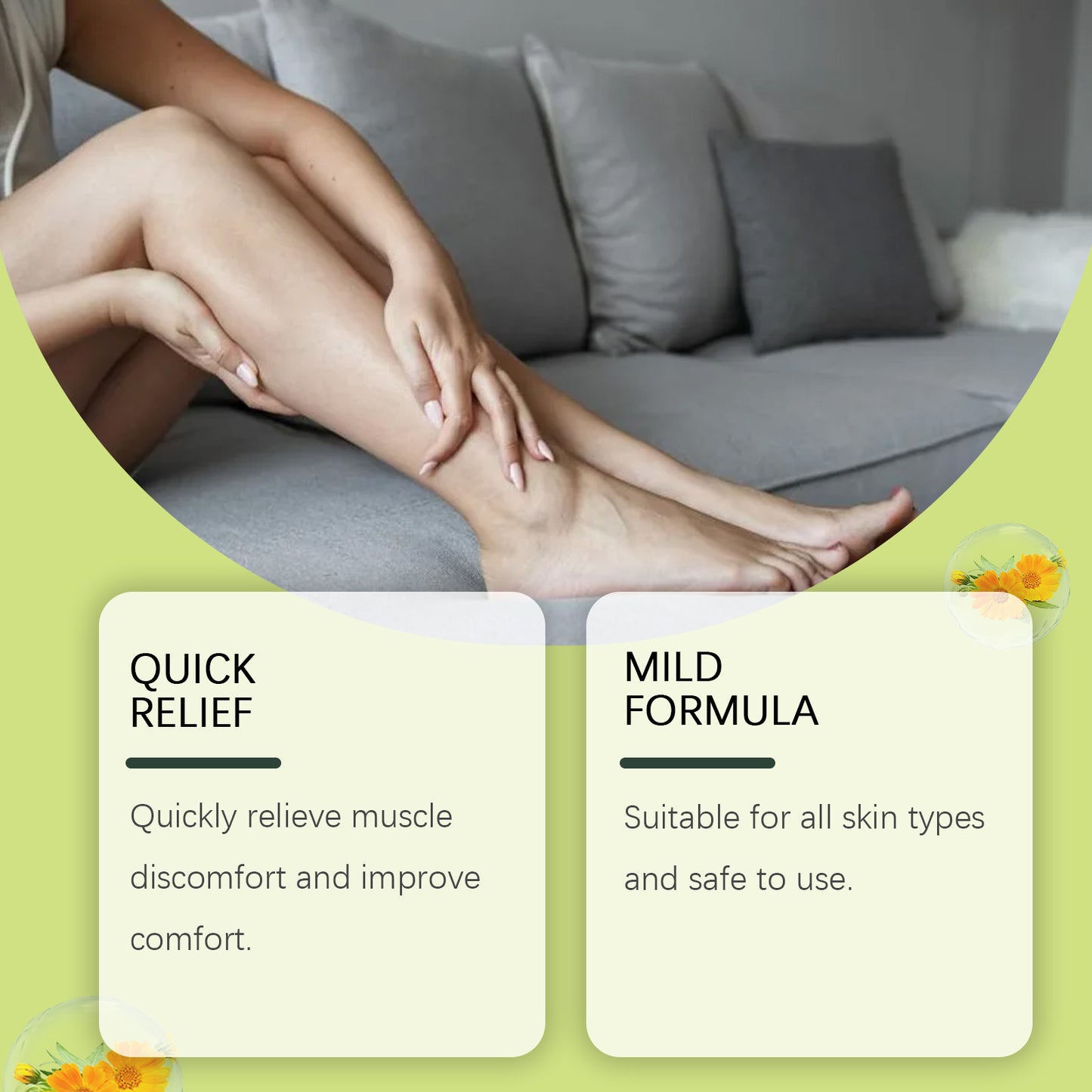 Ximonth Soothing Leg Balm - Calming Cream with Arnica & Calendula for Tired Legs, Moisturizing Relief
