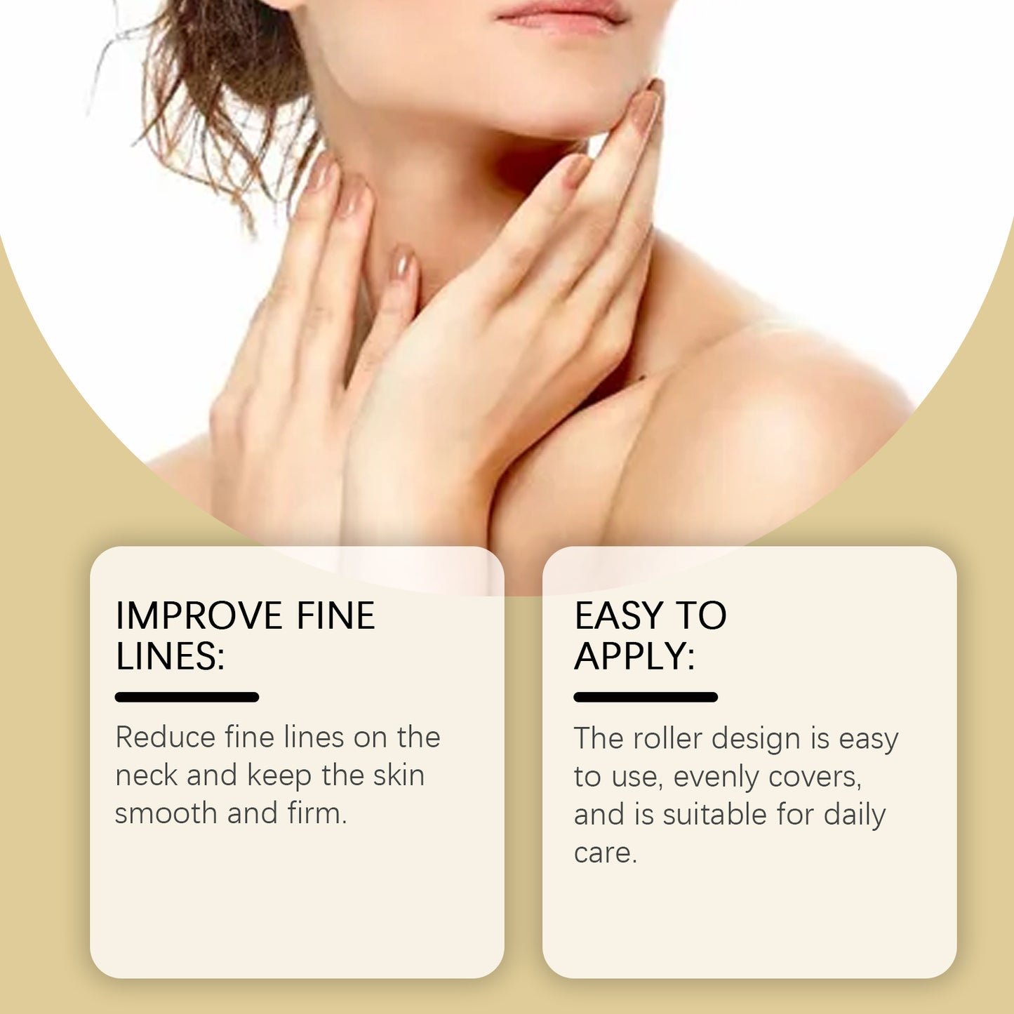 EELHOE Neck Firming Cream with Roller - Hydrating, Tightening & Smoothing Neck Care Treatment for Dehydrated Skin