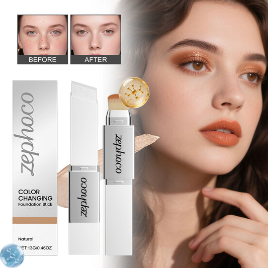 zephoco 2-in-1 Color Adjusting Foundation Stick - Lightweight, Natural Matte Finish, Buildable Coverage, Cruelty-Free