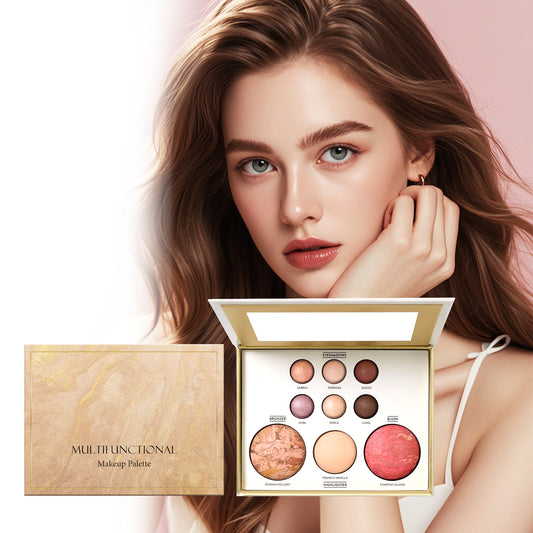 AMZ All-in-One Glamour Makeup Palette - Eyeshadow, Blush, Highlighter, Contour, Shimmer & Matte Finishes, Professional Quality