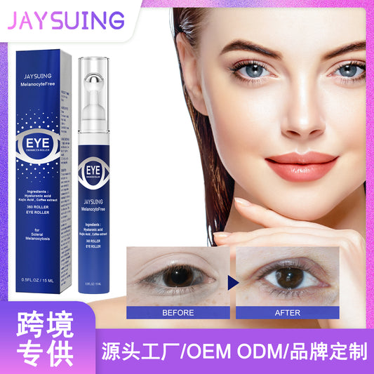 Jaysuing Cooling Eye Contour Roller - Depuffing & Brightening, with Caffeine & Hyaluronic Acid, Massage Tool for Under-Eye Area