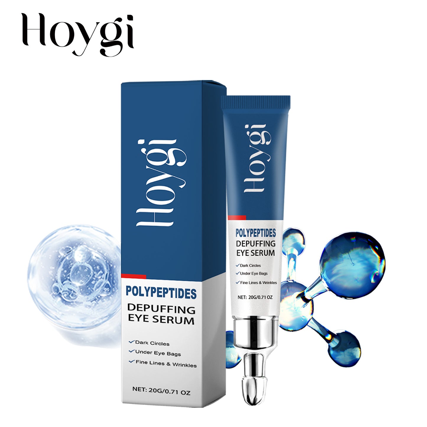 Hoygi Renewing Eye Serum - Dark Circle & Wrinkle Reducing Treatment, Hydrating & Brightening Eye Cream for Puffy Eyes | Peptide-Infused, Moisturizing