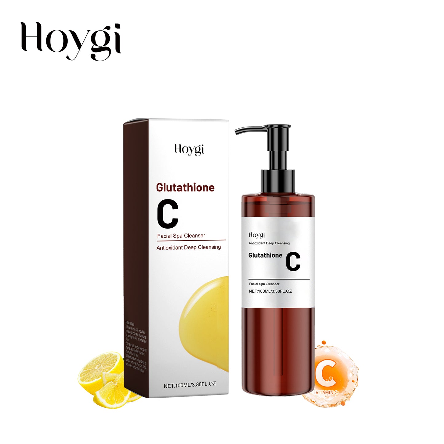 HOYGI Vitamin C Cleansing Oil - Gentle Facial Makeup Remover with Refreshing Lemon Scent