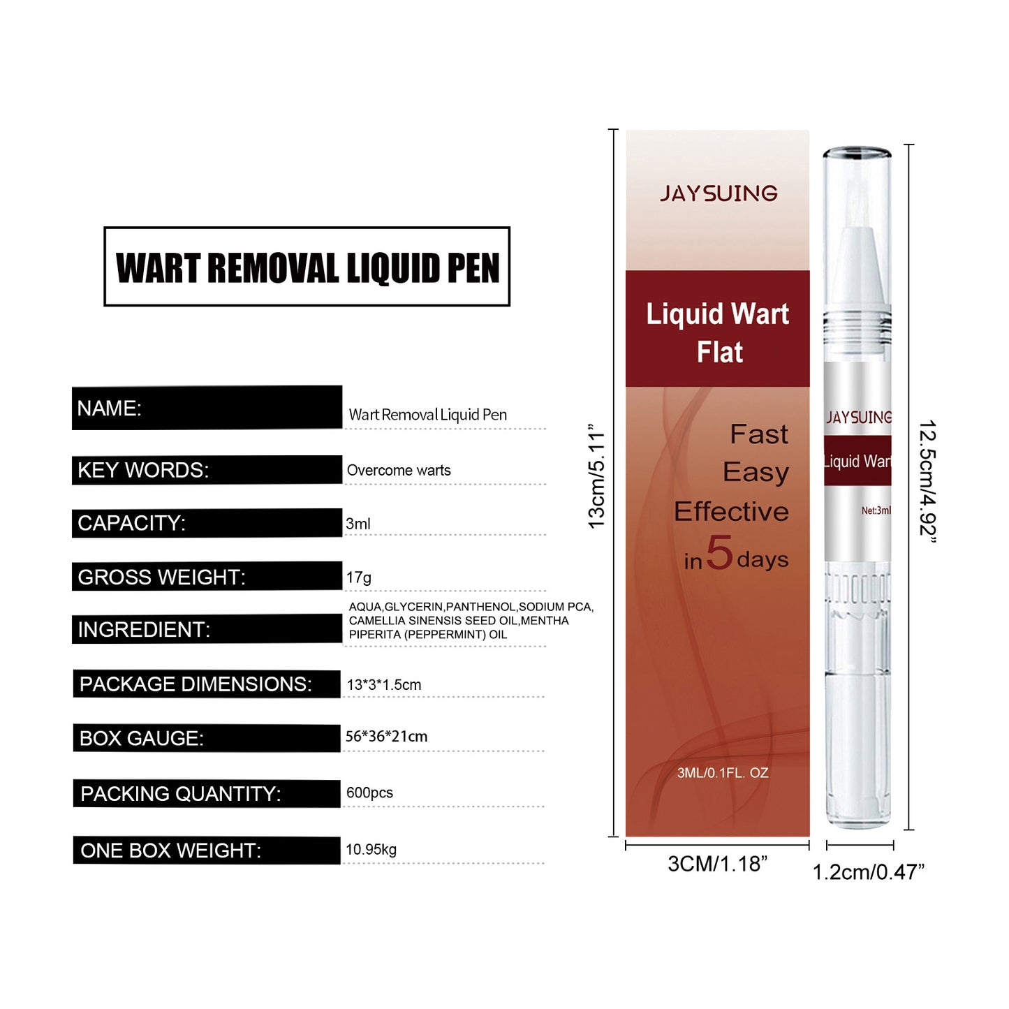 Jaysuing Targeted Skin Smoothing Pen - For The Appearance of Rough Skin, Gentle Formula with Panthenol & Tea Seed Oil