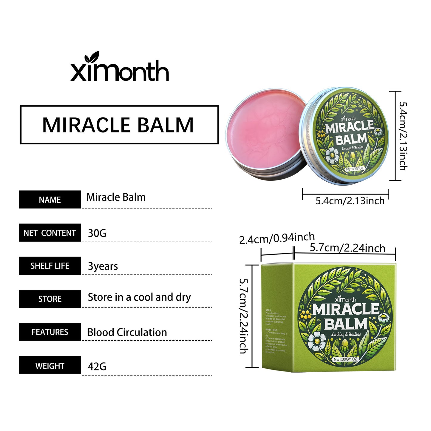 Ximonth Soothing Leg Balm - Calming Cream with Arnica & Calendula for Tired Legs, Moisturizing Relief