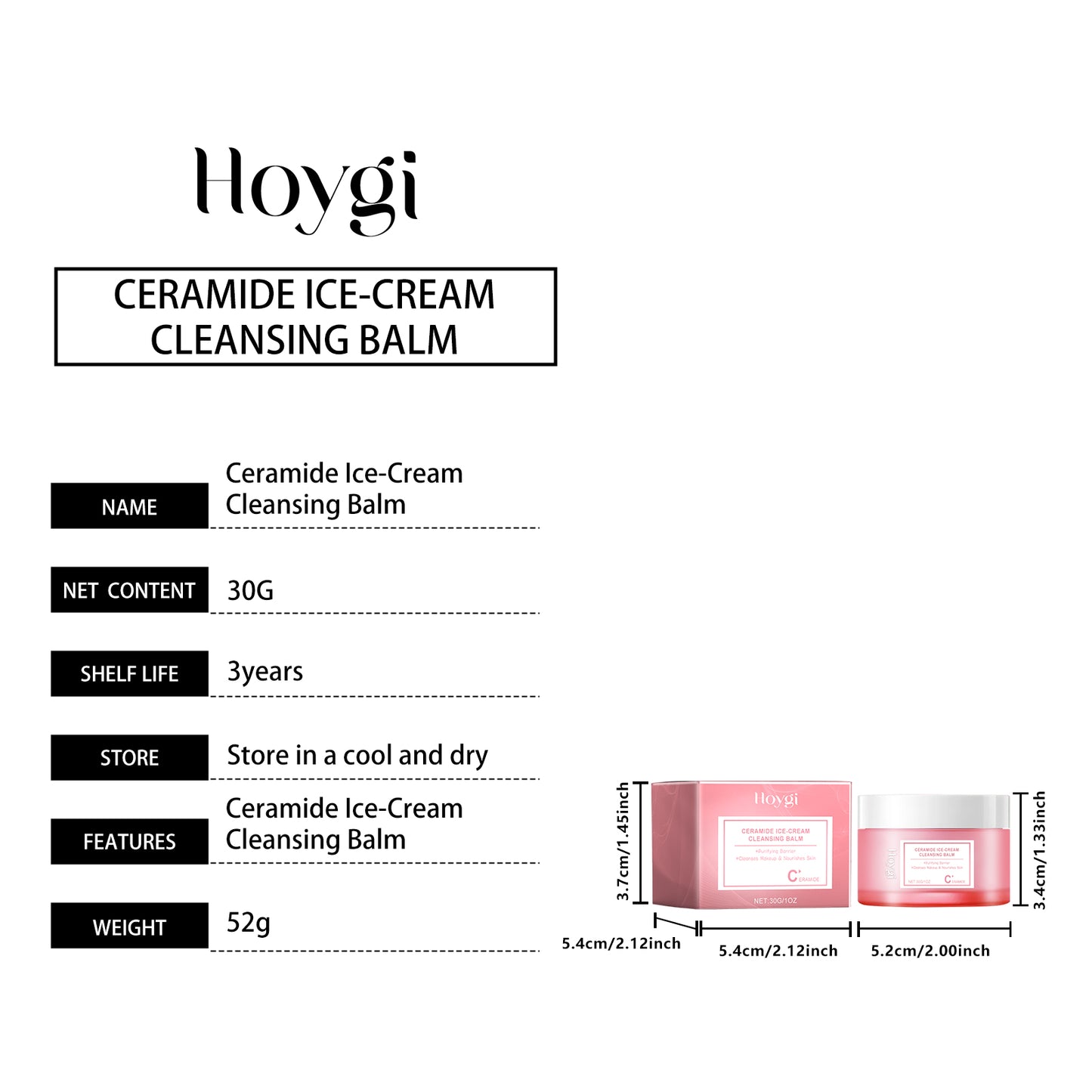 HOYGI Deep Cleansing Moisturizing Makeup Remover Balm - Gentle Formula for All Skin Types