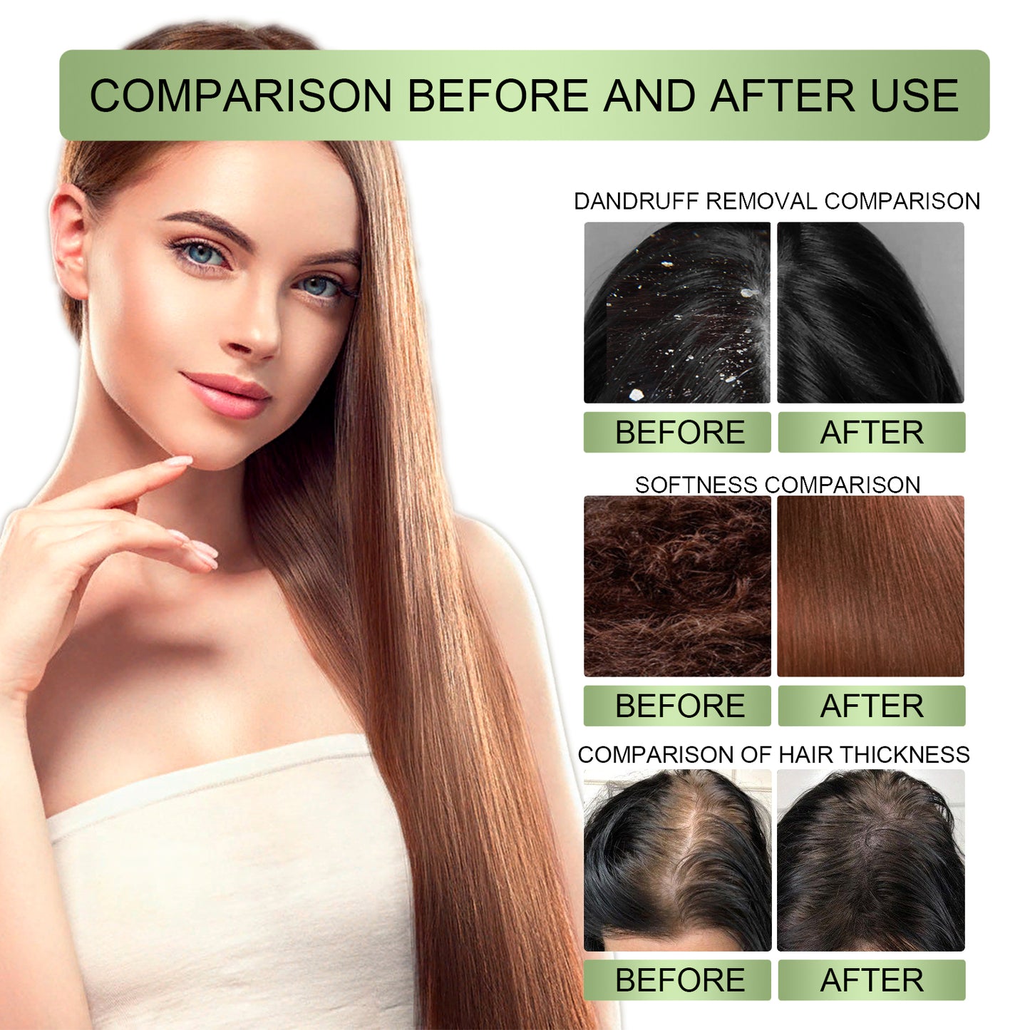 OUHOE Nourishing Herbal Hair Oil - For Scalp & Hair Hydration, Adds Shine & Softness, with Rosemary & He Shou Wu Extract