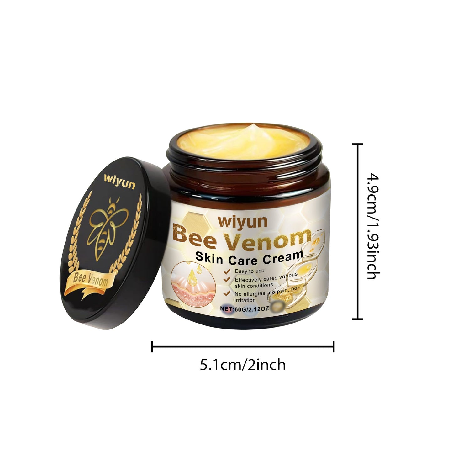 Wiyun Soothing Skin Cream - For Dry & Rough Patches, Propolis-Infused Moisturizer