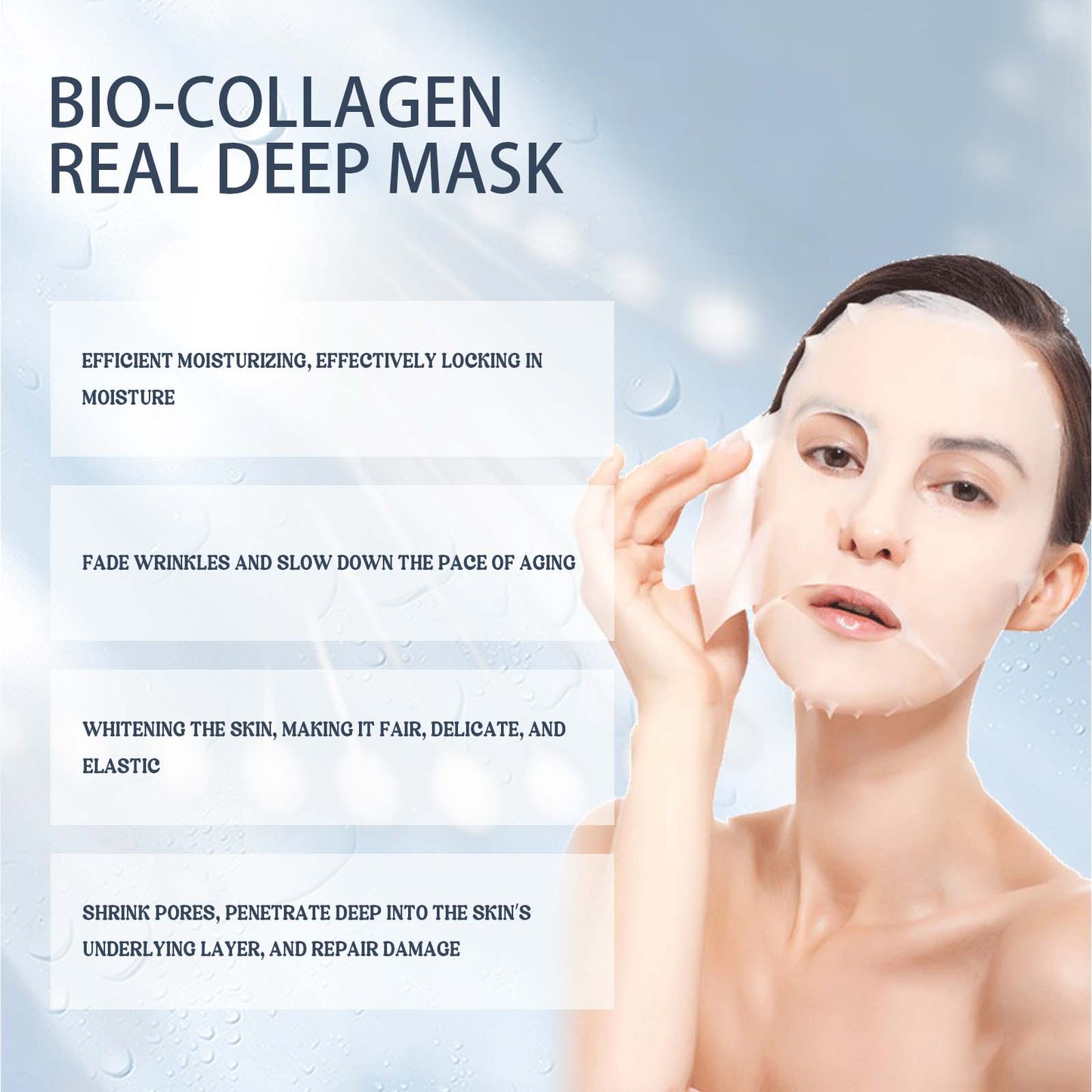 ELHOE Collagen Face Mask - Hydrating & Moisturizing for Plump, Radiant & Youthful Glowing Skin