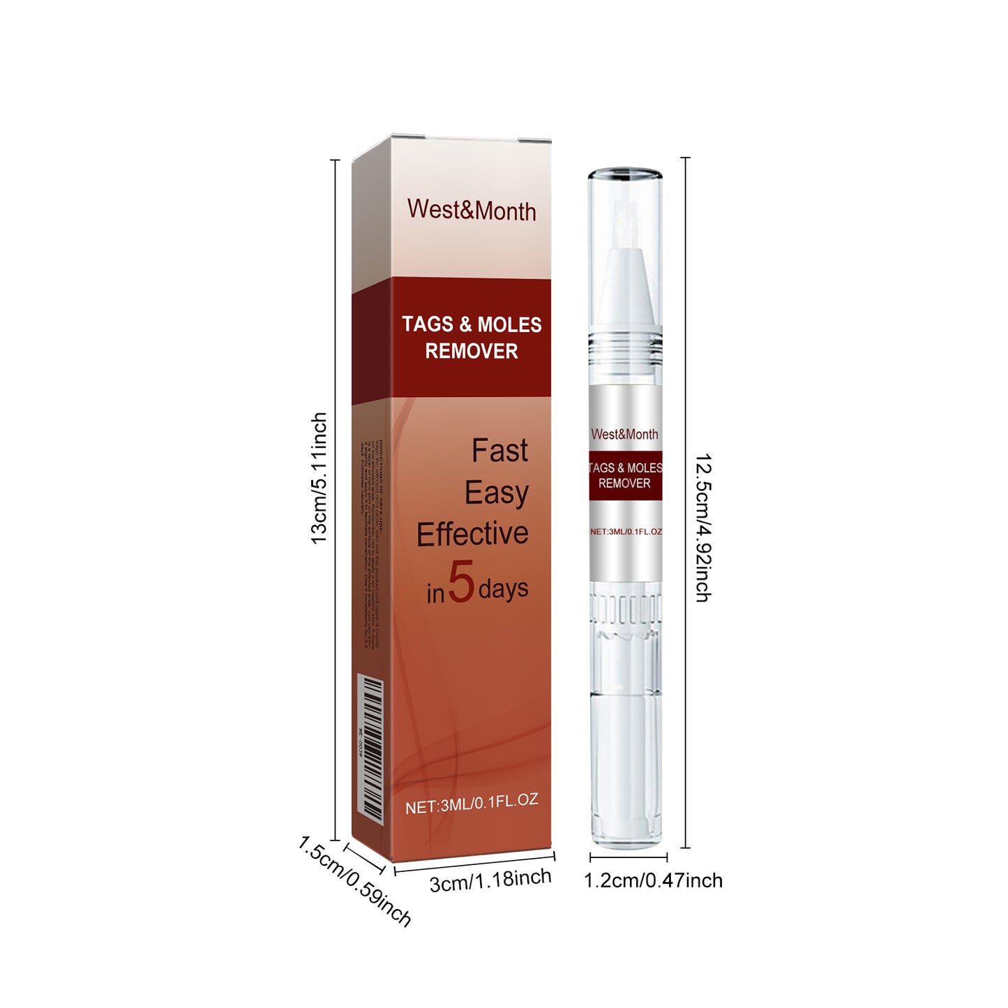 West&Month Targeted Skin Smoothing Liquid - For the Appearance of Rough Skin Bumps, Precise Applicator
