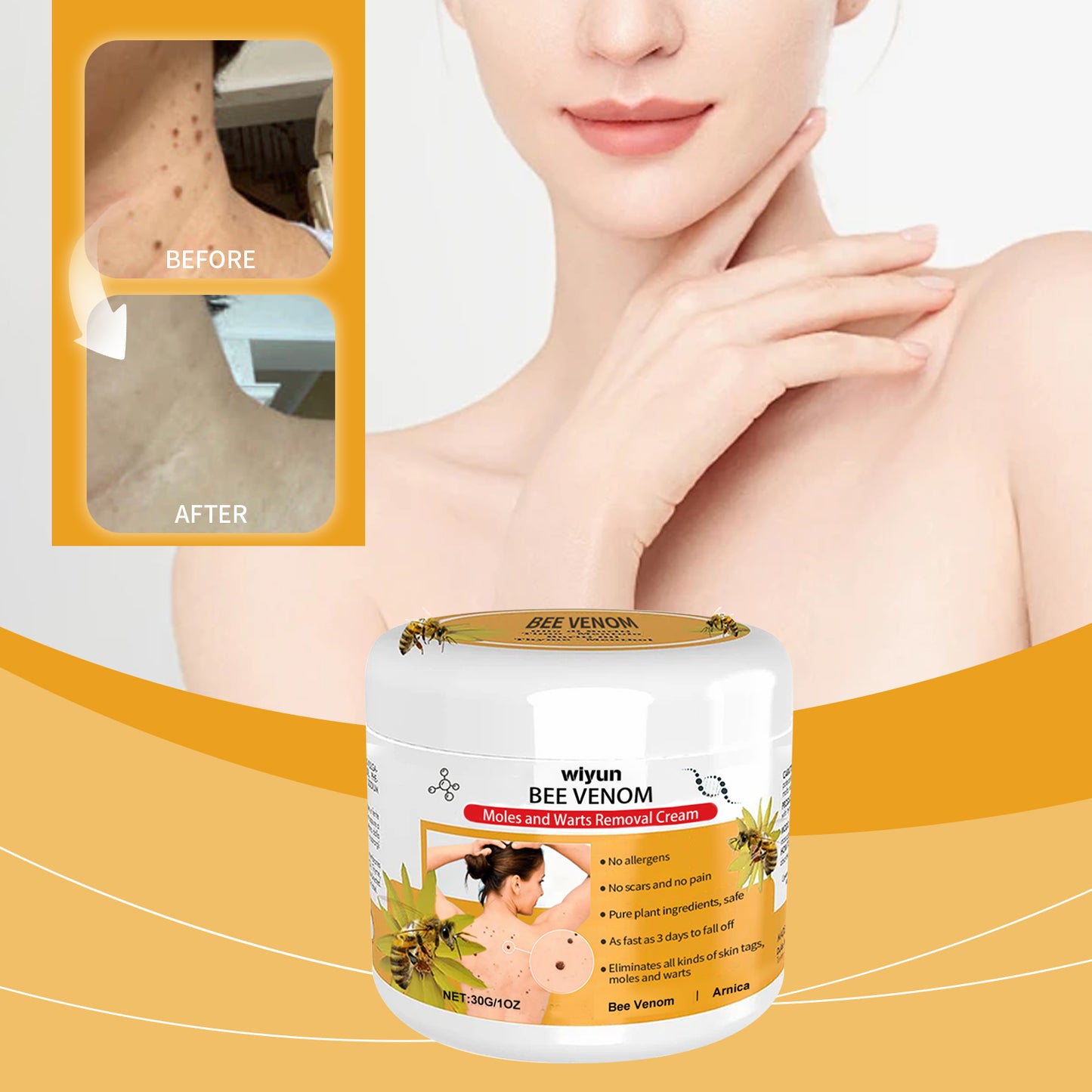 WIYUN Smoothing Skin Balm - Propolis & Arnica Formula for Rough Skin Texture, Moisturizing Cream