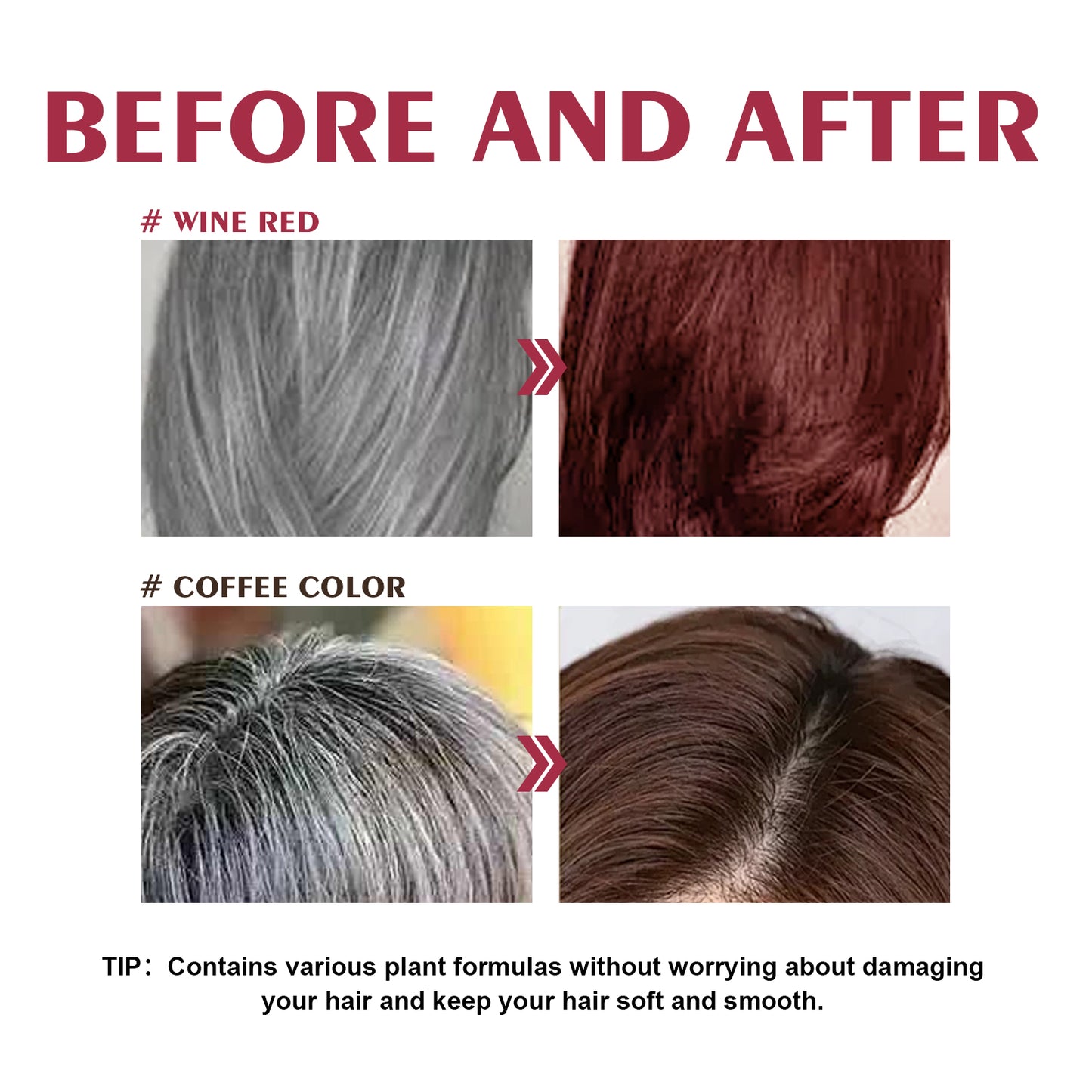 EELHOE Plant-Nourishing Dark Hair Color Shampoo