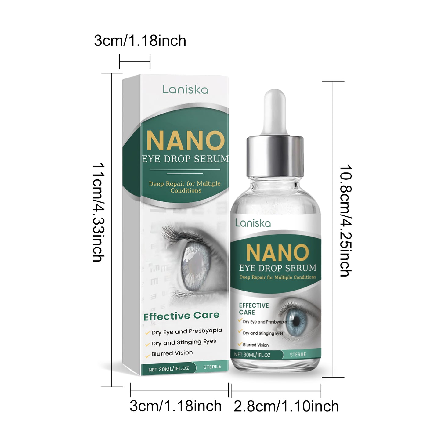 Laniska Soothing Eye Drops - For Temporary Relief of Minor Eye Irritation & Dryness, Lubricating Eye Drops