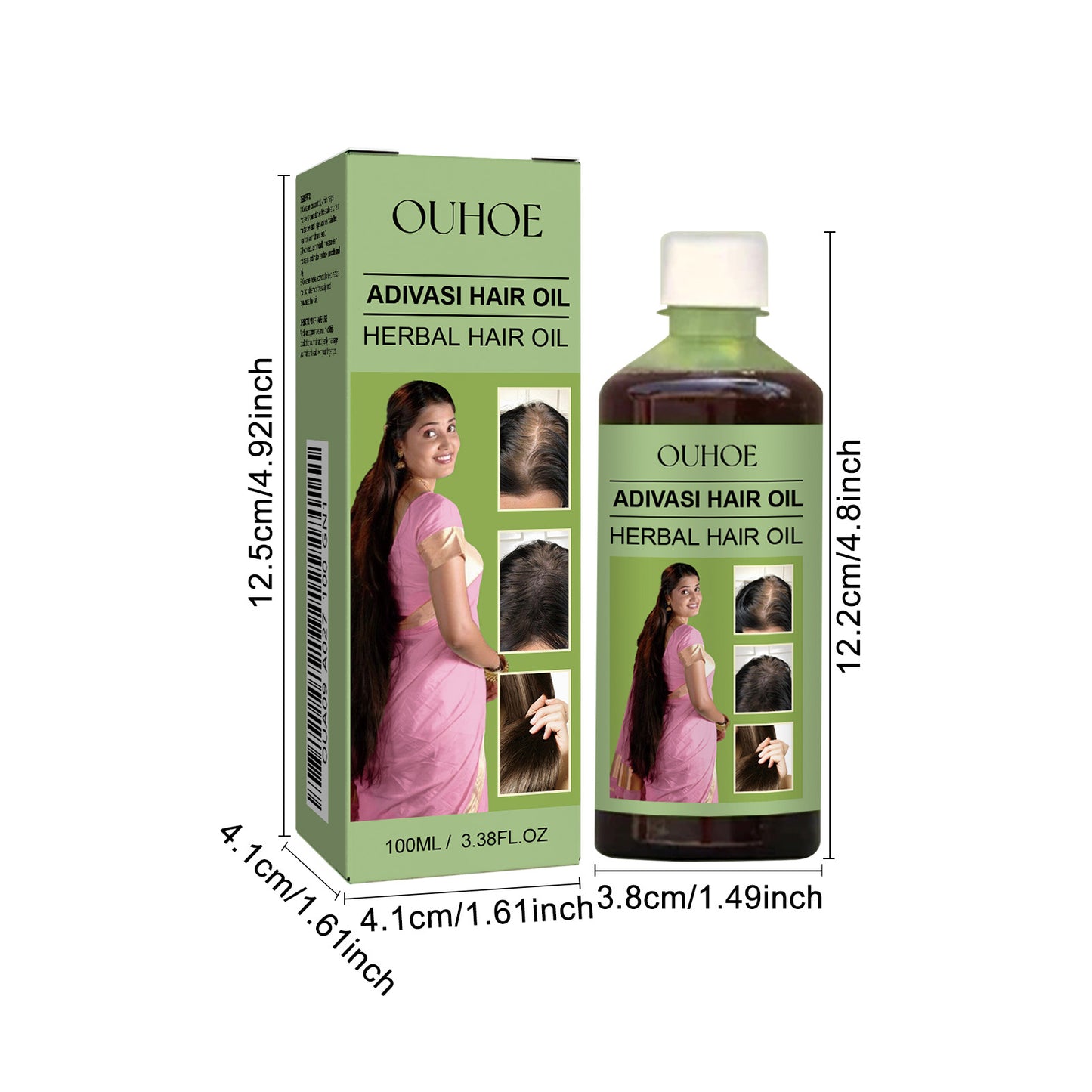 OUHOE Nourishing Herbal Hair Oil - For Scalp & Hair Hydration, Adds Shine & Softness, with Rosemary & He Shou Wu Extract
