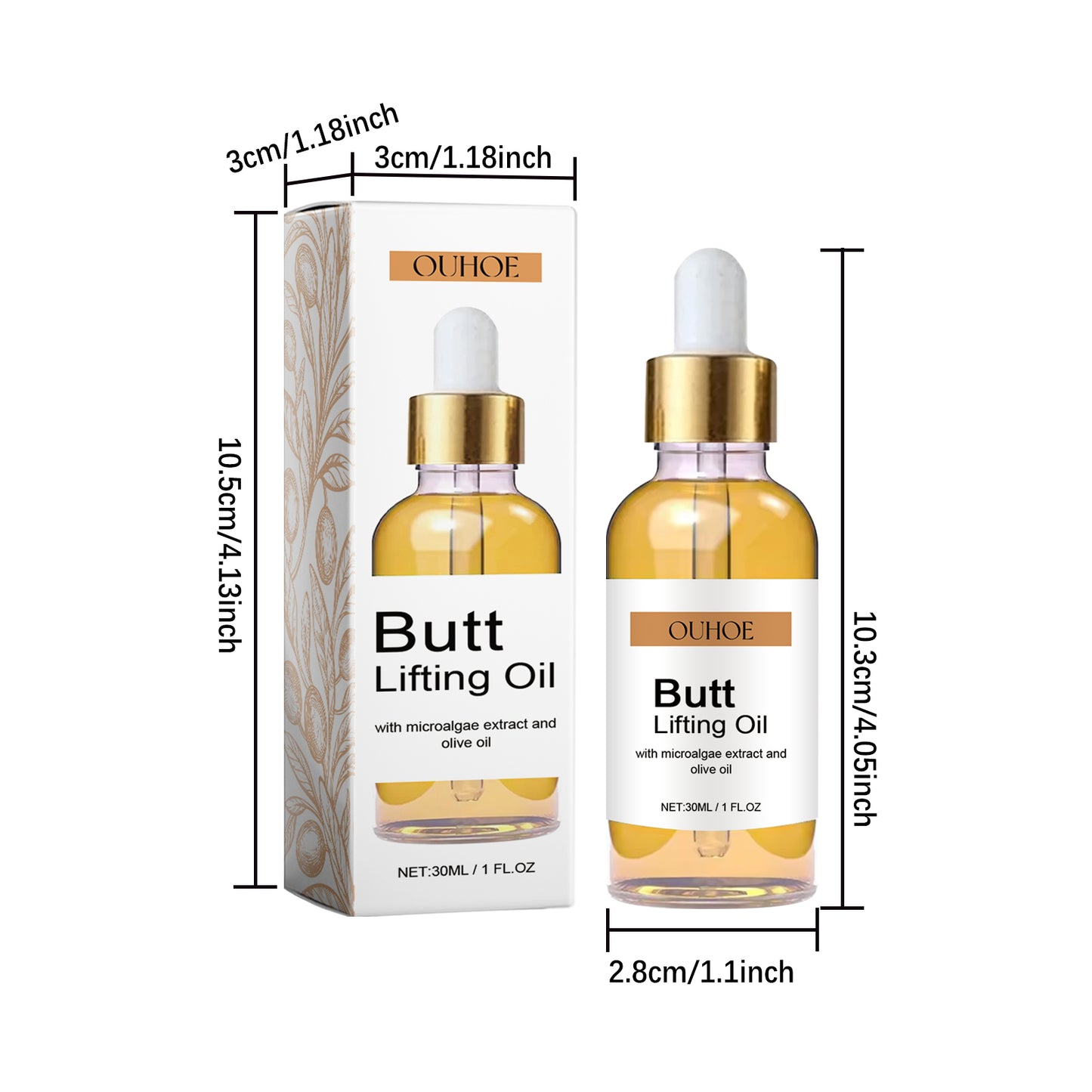 OUHOE Glowing Skin Dry Body Oil - For Hips & Body, Hydrates & Smooths Skin, Adds Radiant Shine, Non-Greasy