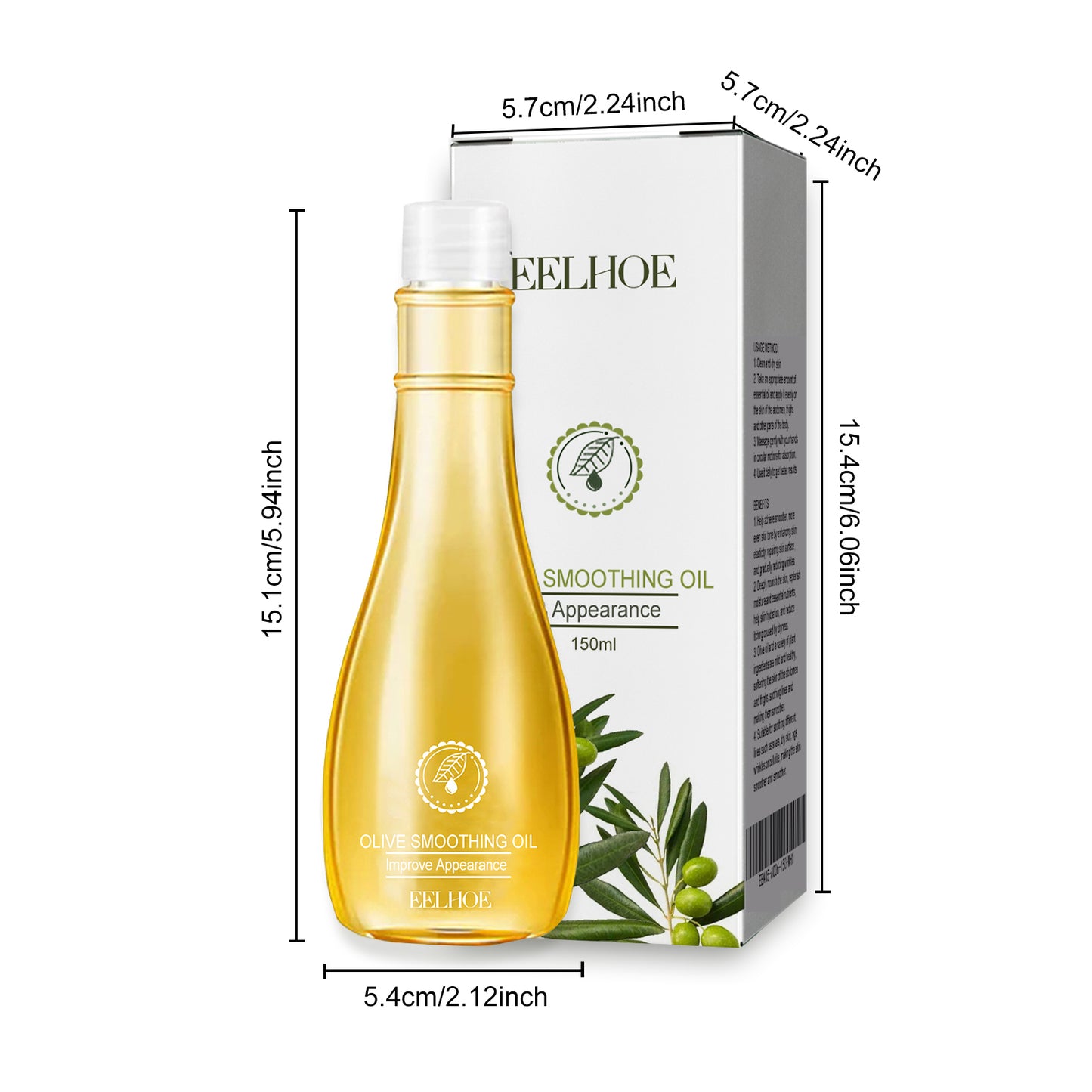 EELHOE Nourishing Olive Body Oil - Deep Moisture for Dry Skin, Improves Skin Texture, Non-Greasy, with Vitamin E
