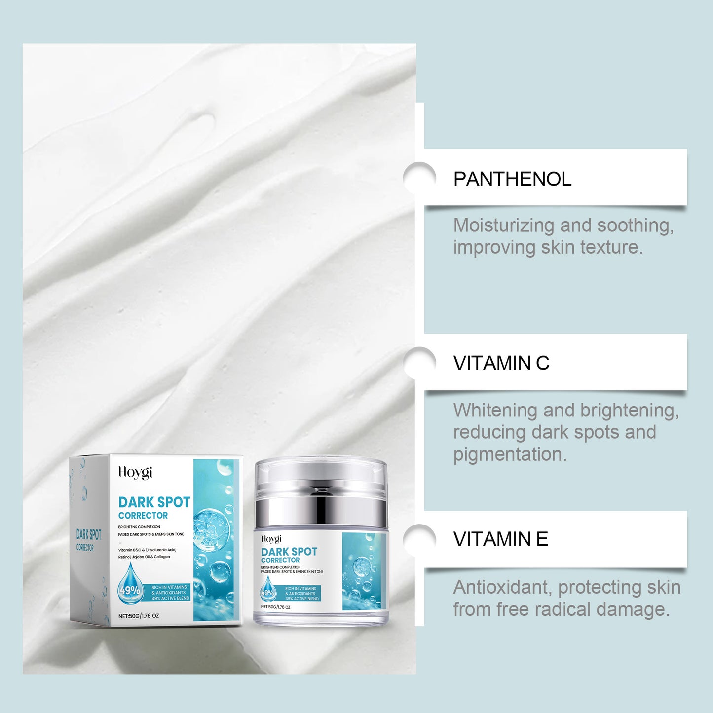 HOYGI Brightening & Dark Spot Serum - with Retinol & Vitamin C to Even Skin Tone, Brighten Complexion