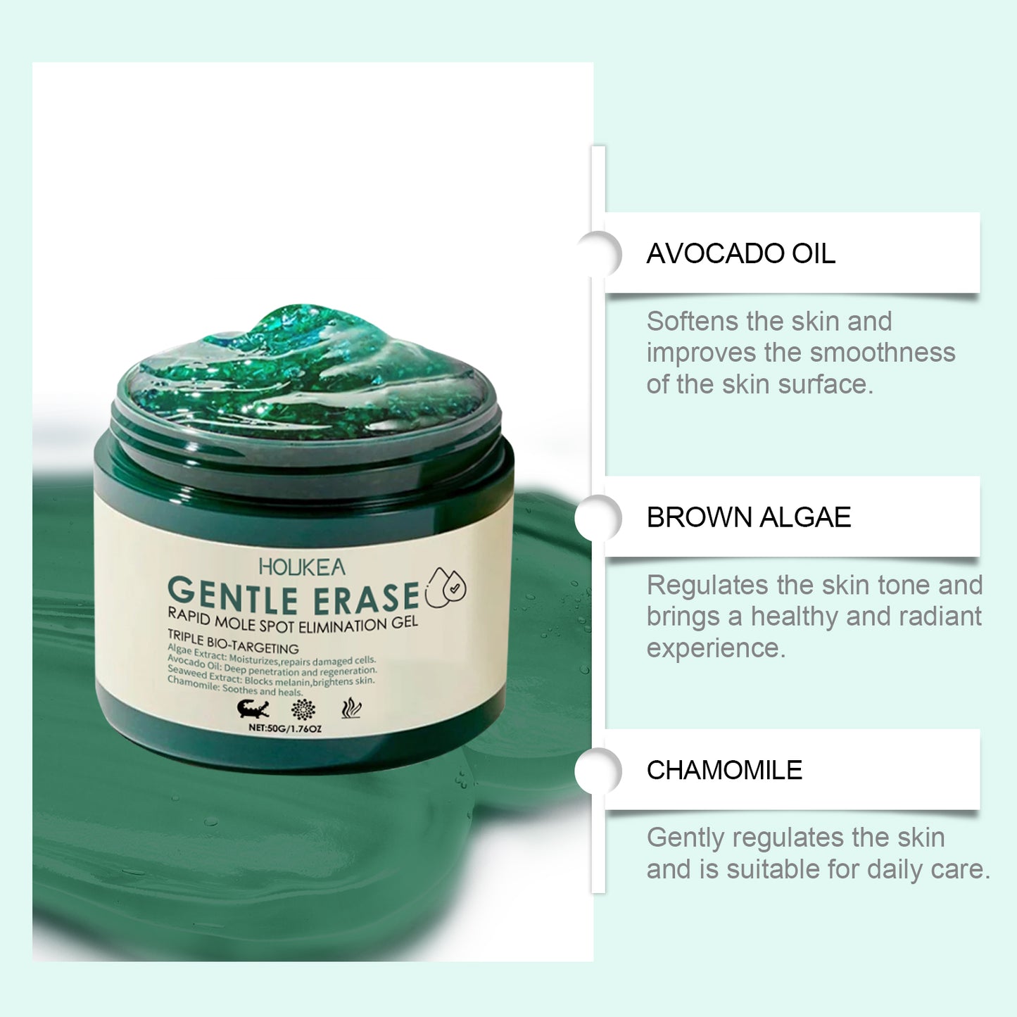 oukea Brightening Skin Care Gel - Face & Body Moisturizer for Dark Spot Care, Smoothing & Radiant Glow