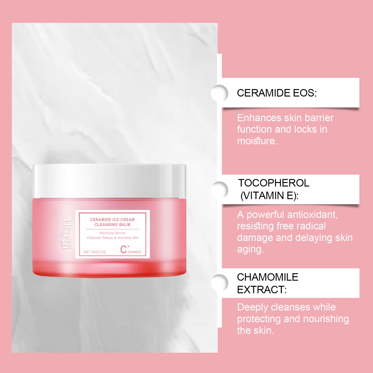 HOYGI Deep Cleansing Moisturizing Makeup Remover Balm - Gentle Formula for All Skin Types