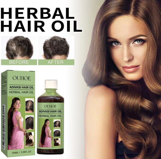 OUHOE Nourishing Herbal Hair Oil - For Scalp & Hair Hydration, Adds Shine & Softness, with Rosemary & He Shou Wu Extract