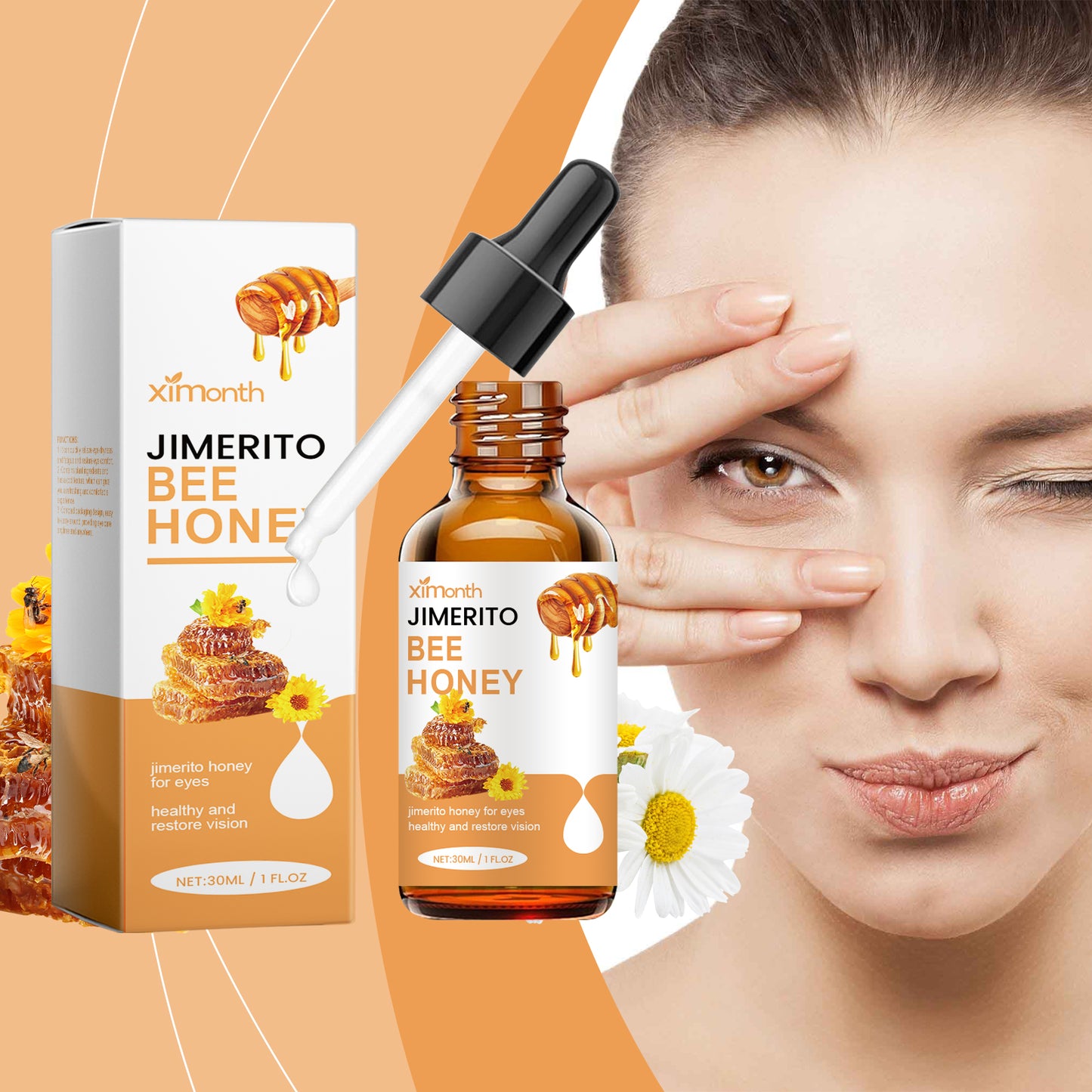 Ximonth Soothing Eye Drops - Hydrating Eye Comfort Drops with Honey Extract, for Temporary Dryness Relief