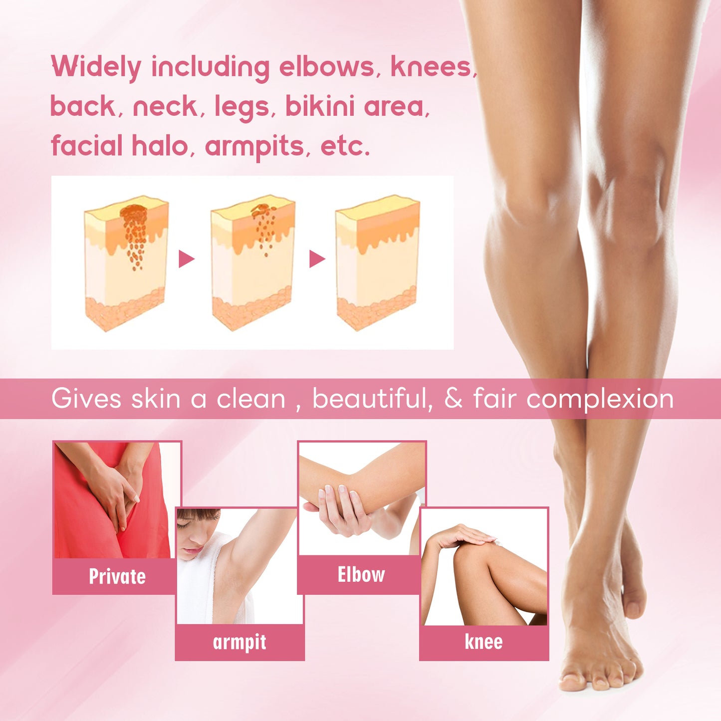 OUHOE Brightening Body Cream - For Elbows, Knees & Underarms, Evens Skin Tone, Moisturizes Dry Areas