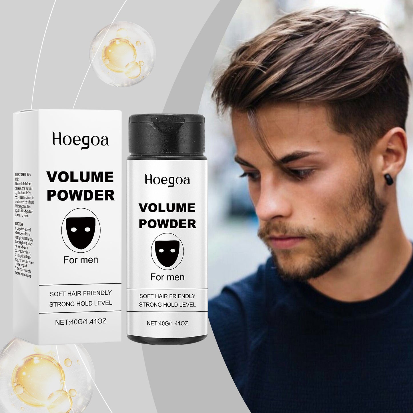 Hoegoa Volumizing & Oil Absorbing Hair Powder - Invisible Dry Shampoo, Adds Volume & Texture, Gentle Non-Aerosol Formula