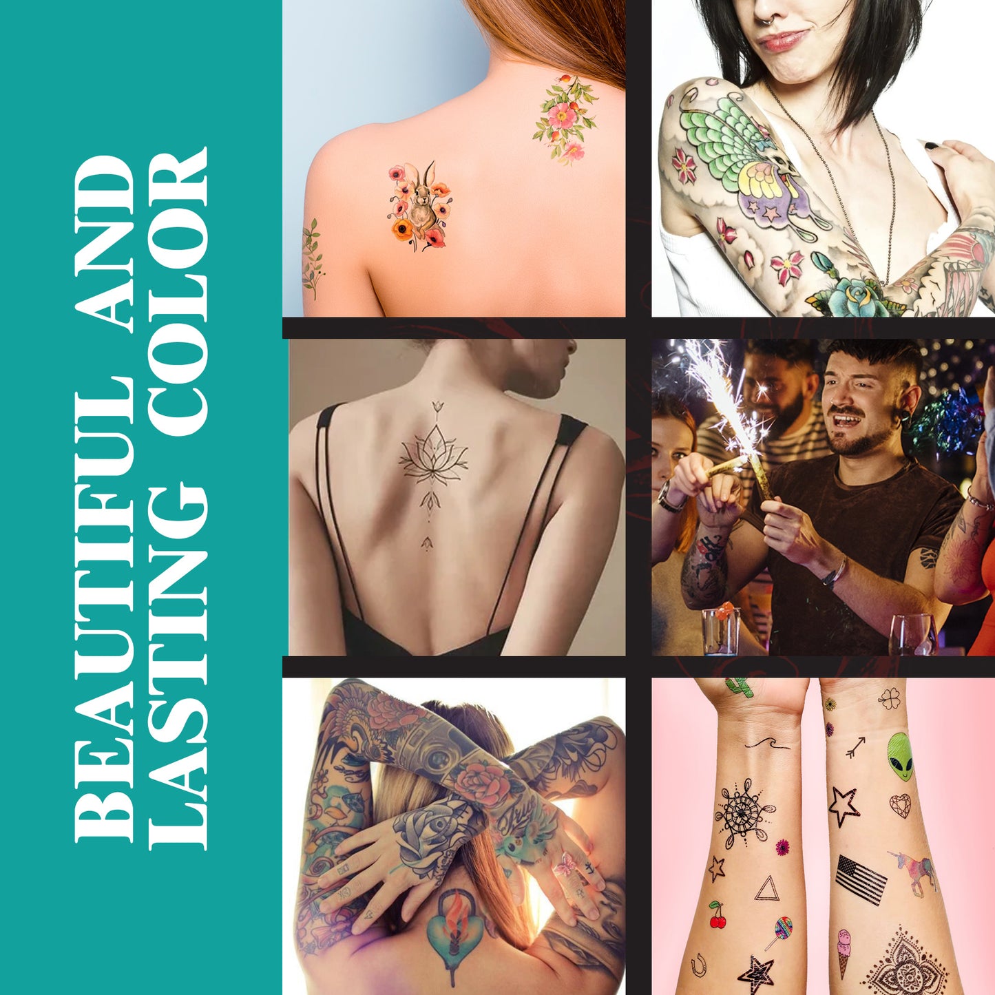 EELHOE 10-Color Washable Temporary Tattoo Pen Set