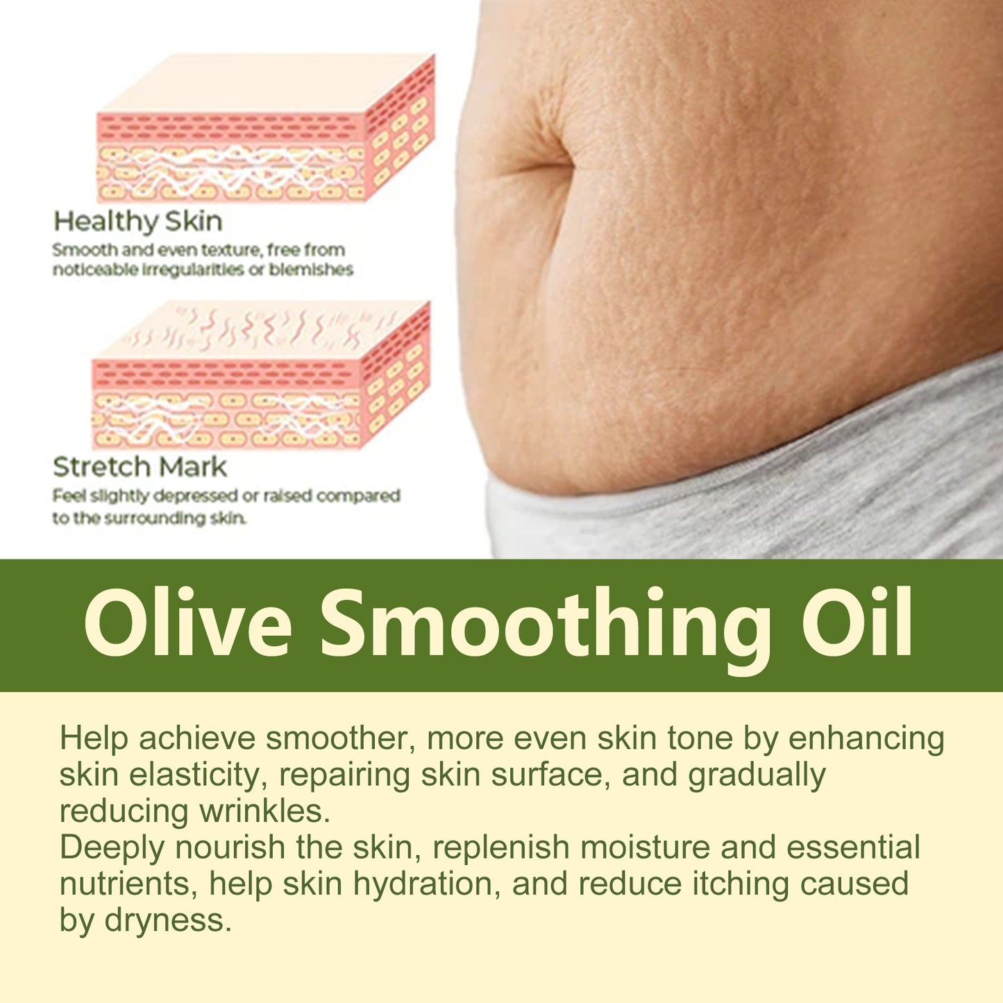 EELHOE Nourishing Olive Body Oil - Deep Moisture for Dry Skin, Improves Skin Texture, Non-Greasy, with Vitamin E