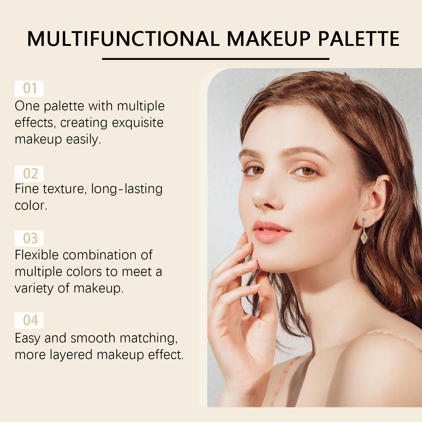 AMZ All-in-One Glamour Makeup Palette - Eyeshadow, Blush, Highlighter, Contour, Shimmer & Matte Finishes, Professional Quality