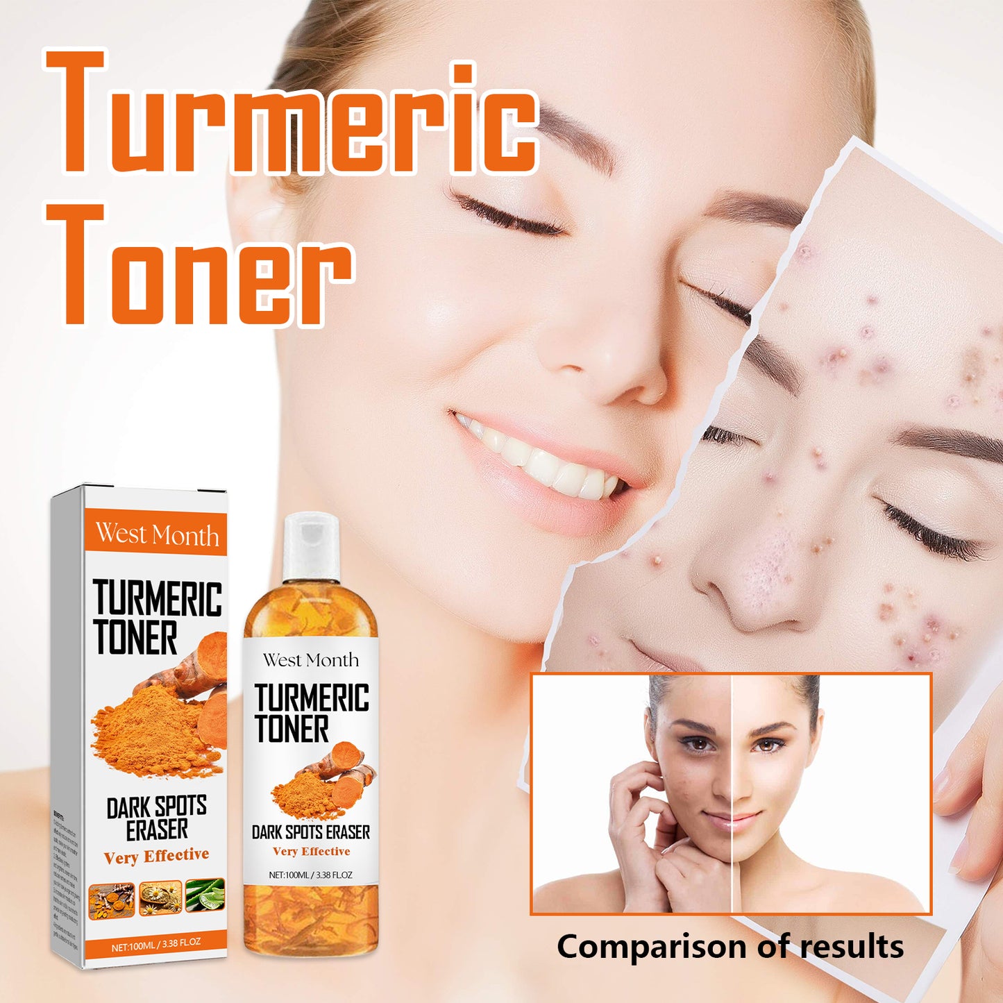 West Month Clarifying & Brightening Toner - with Turmeric & Chamomile, Refreshes & Hydrates Skin
