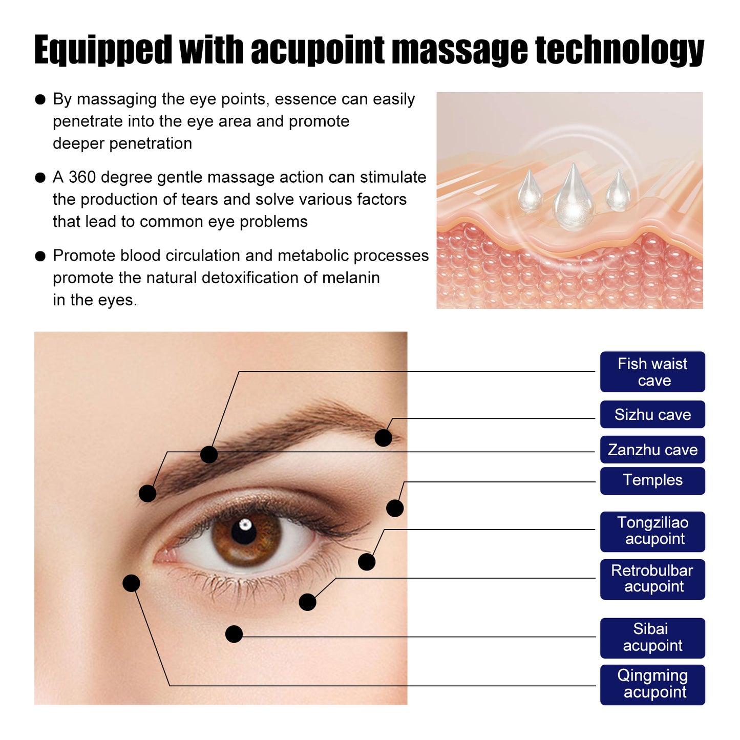 Jaysuing Cooling Eye Contour Roller - Depuffing & Brightening, with Caffeine & Hyaluronic Acid, Massage Tool for Under-Eye Area