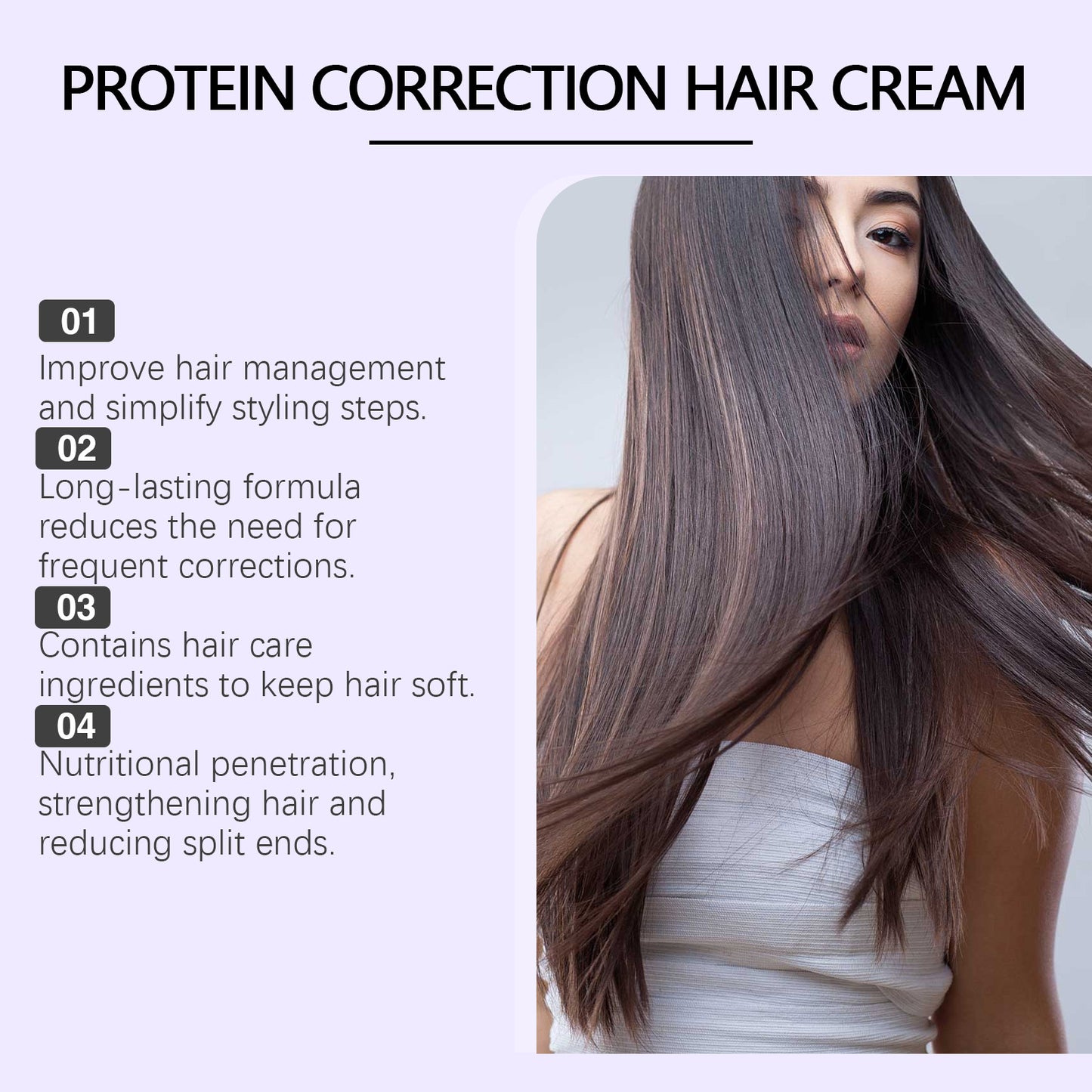 EELHOE Keratin Smoothing Styling Cream - Frizz Control, Heat Protectant, Adds Shine & Softness, for All Hair Types