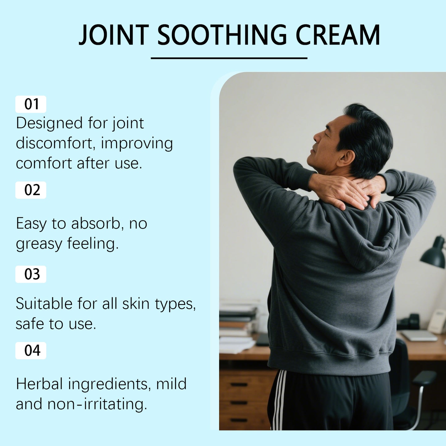 AMZ Soothing Joint & Muscle Comfort Cream - Herbal Blend with Arnica & Turmeric, Fast-Absorbing, Non-Greasy Massage Cream