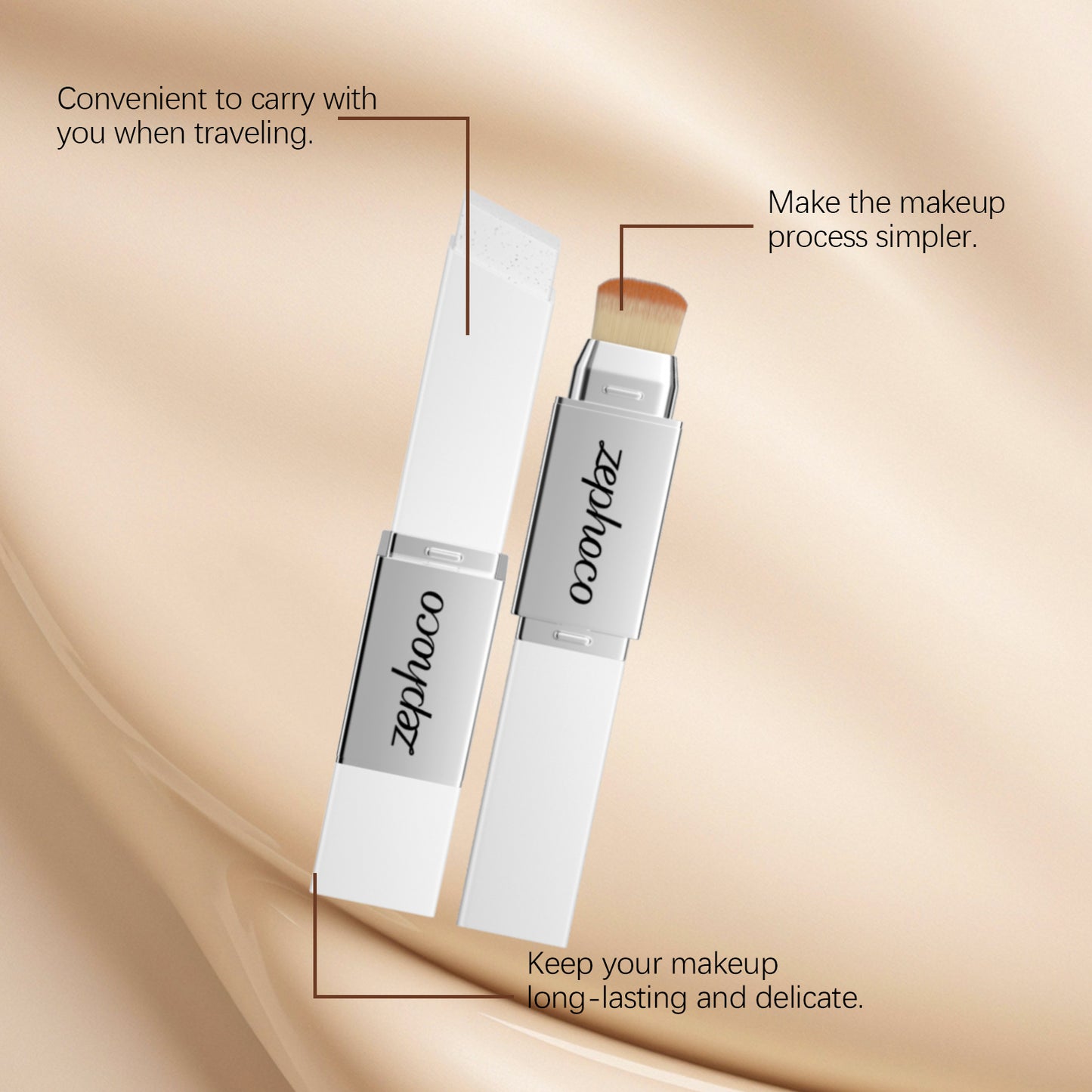 zephoco 2-in-1 Color Adjusting Foundation Stick - Lightweight, Natural Matte Finish, Buildable Coverage, Cruelty-Free