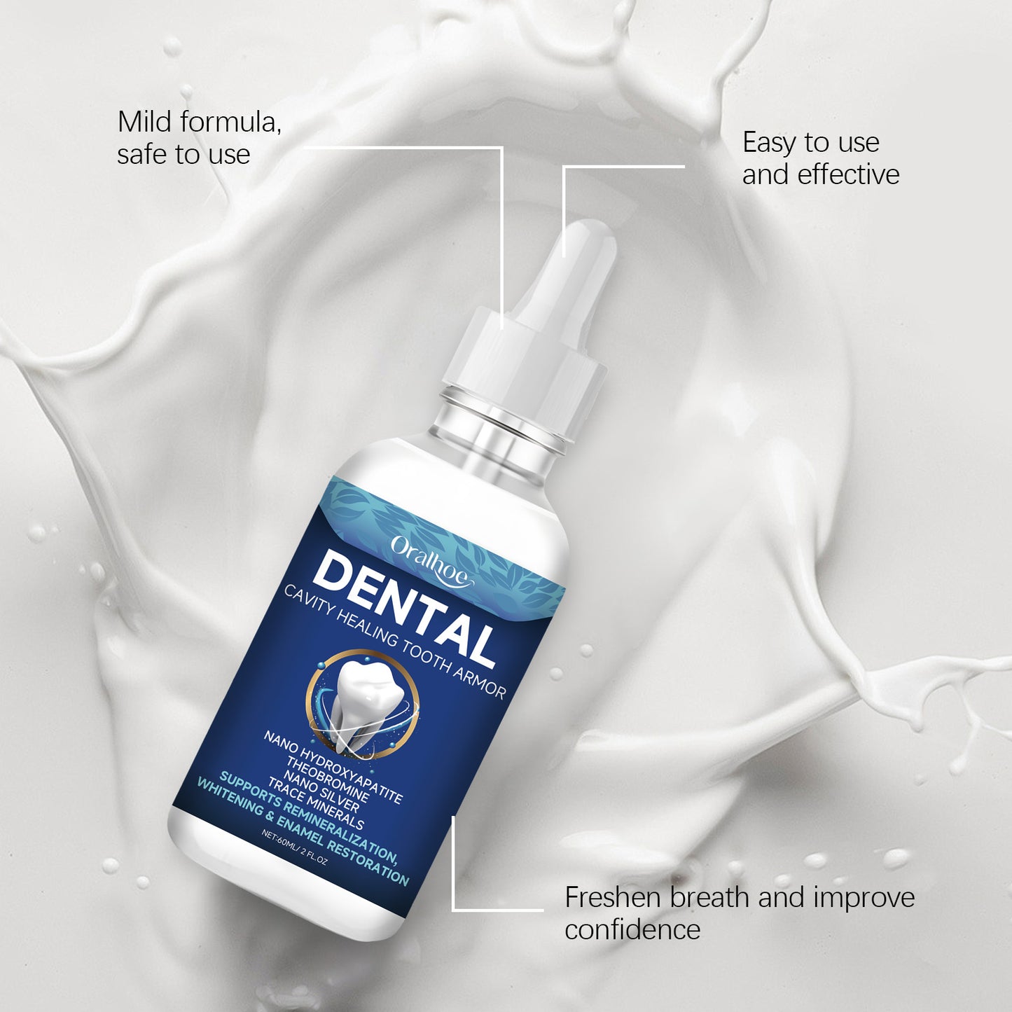 OralHoe Dental Care Serum – Strengthen Gums, Whiten Teeth, Gentle Formula with Hydroxyapatite